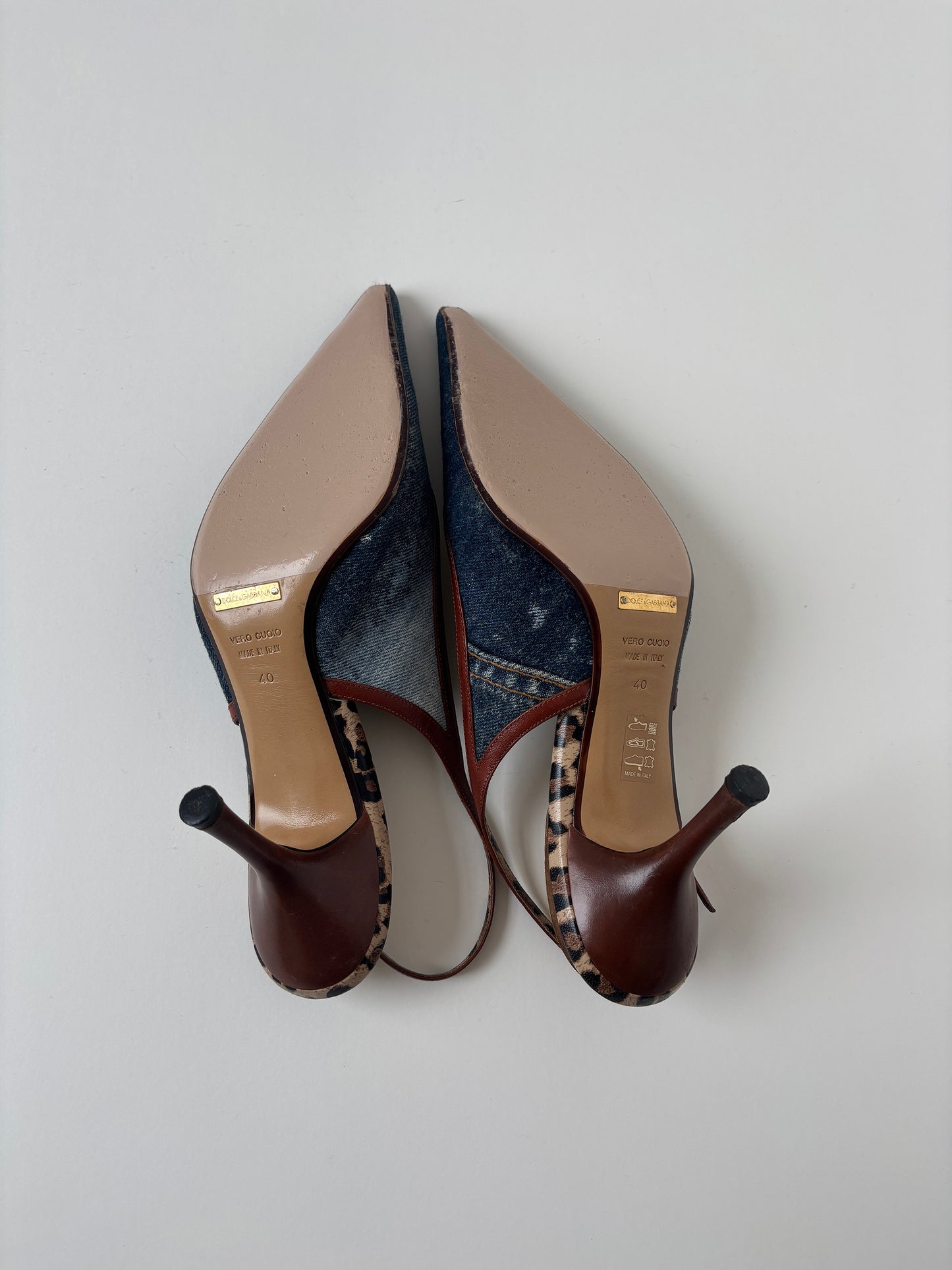 Dolce & Gabbana 2000s denim slingback pumps (EU 40 / US 9.5)