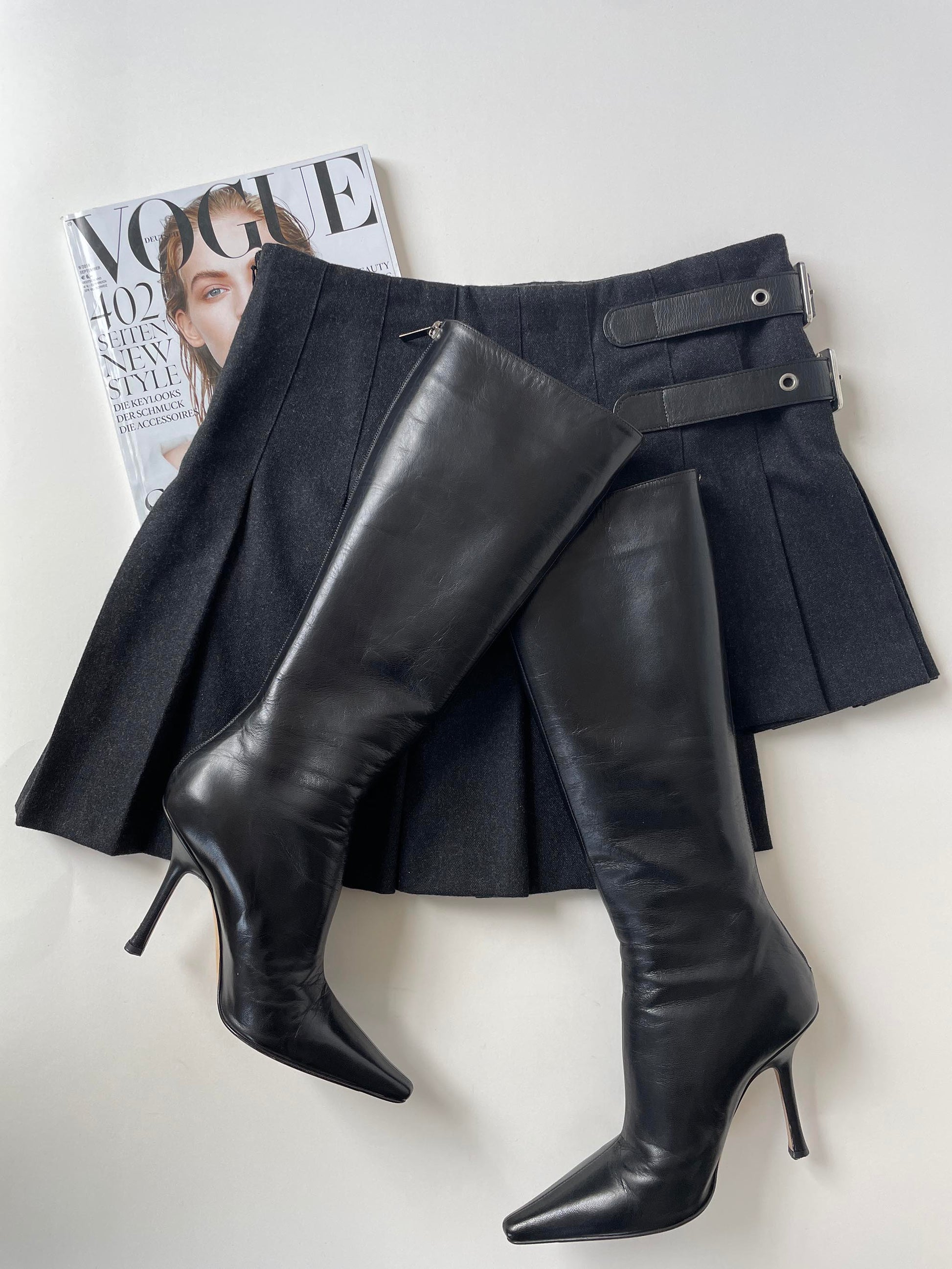 Vintage Jimmy Choo Jimmy Choo iconic black 90s boots as seen on Jennifer Aniston