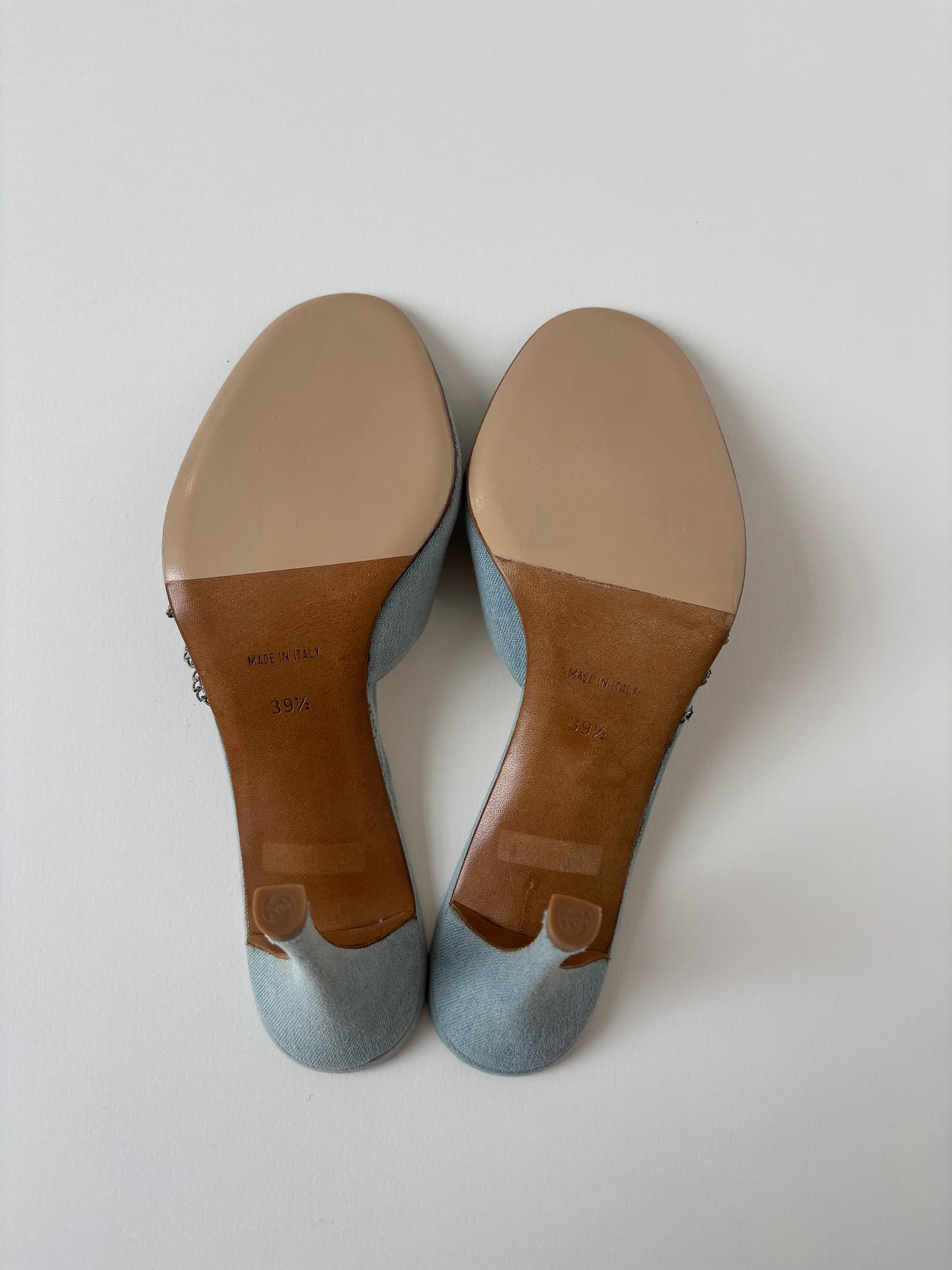 Christian Dior 2000s by John Galliano denim chain heels (EU 39,5 / US 9)