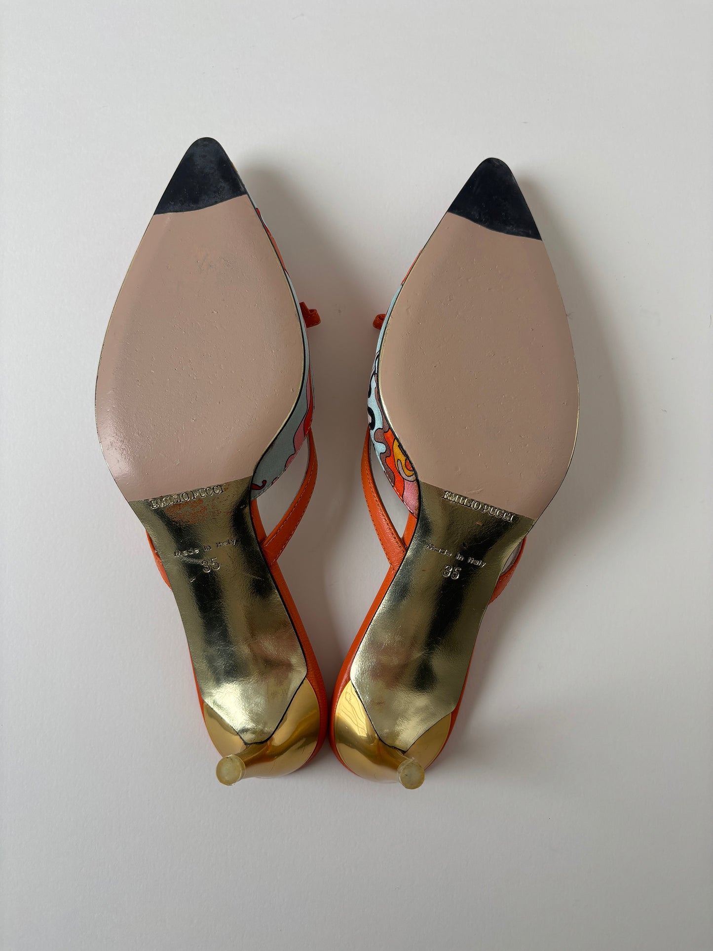 Emilio Pucci 2000s bow satin kitten heel mules (EU 35 / US 4.5)