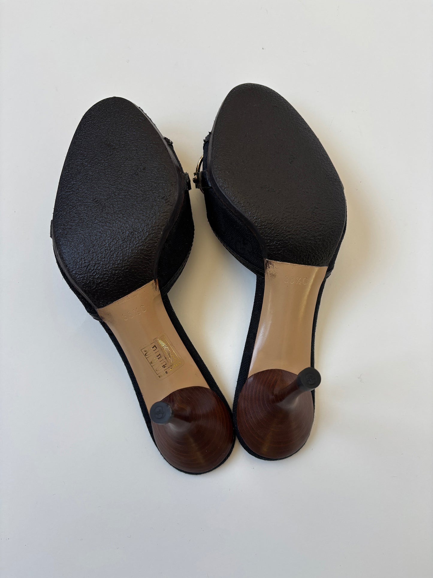 Gucci by Tom Ford black bamboo monogram horsebit heels (EU 38,5 / US 8)