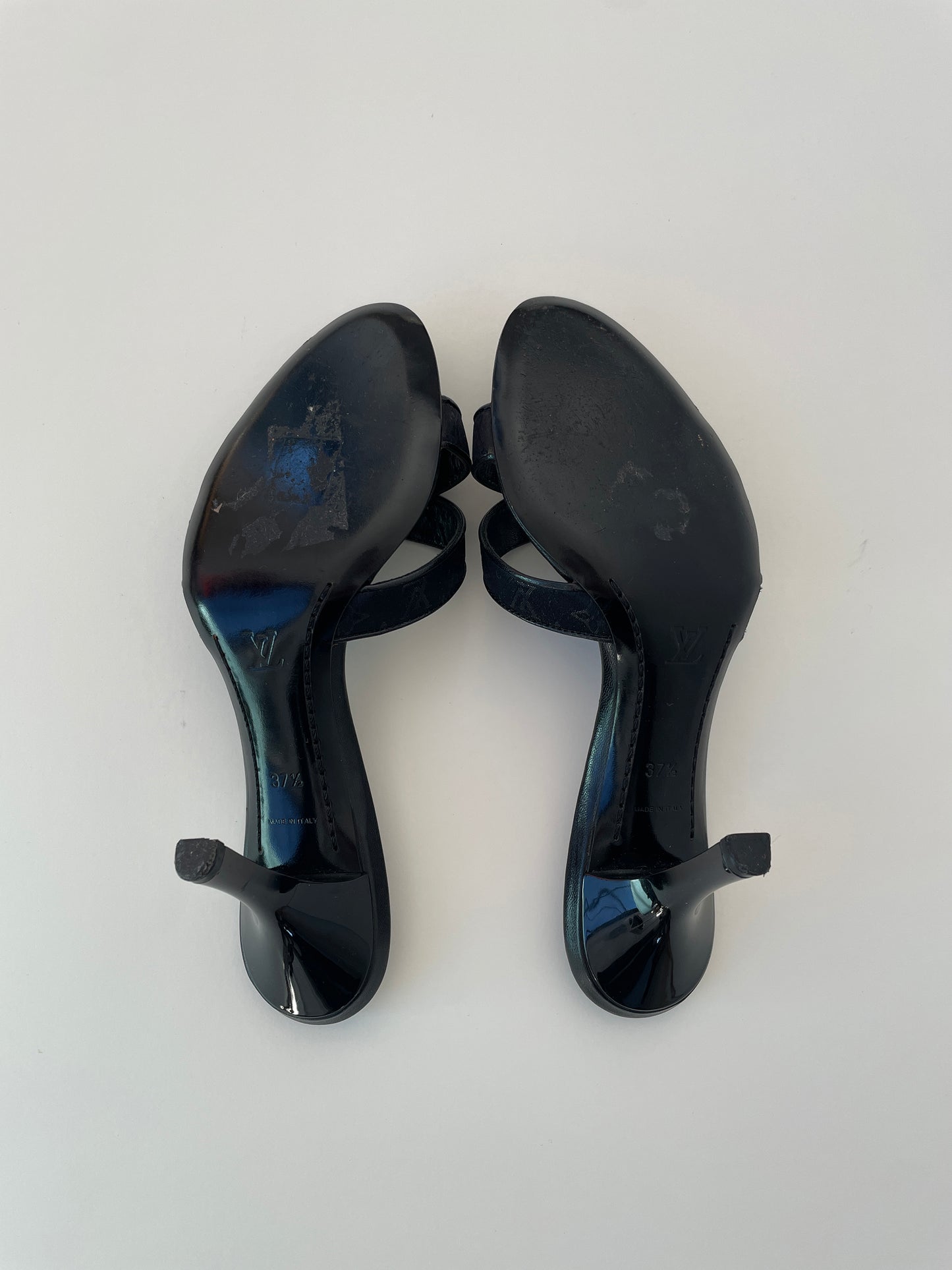 Louis Vuitton 2000s black monogram satin sandals (EU 37,5 / US 7)
