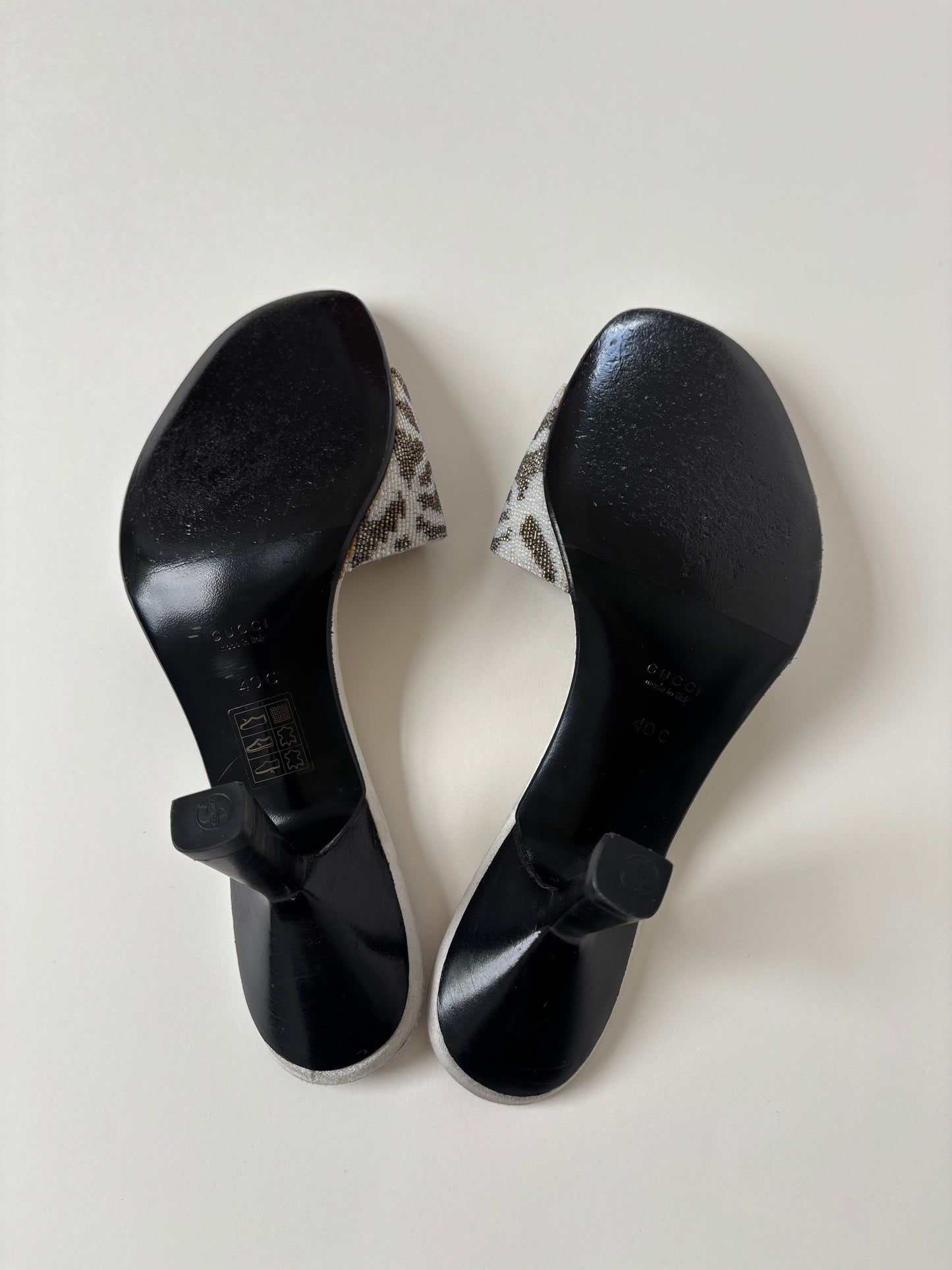 Gucci by Tom Ford 1990s beaded animal metallic sandal heels (EU 40/ US 9.5)