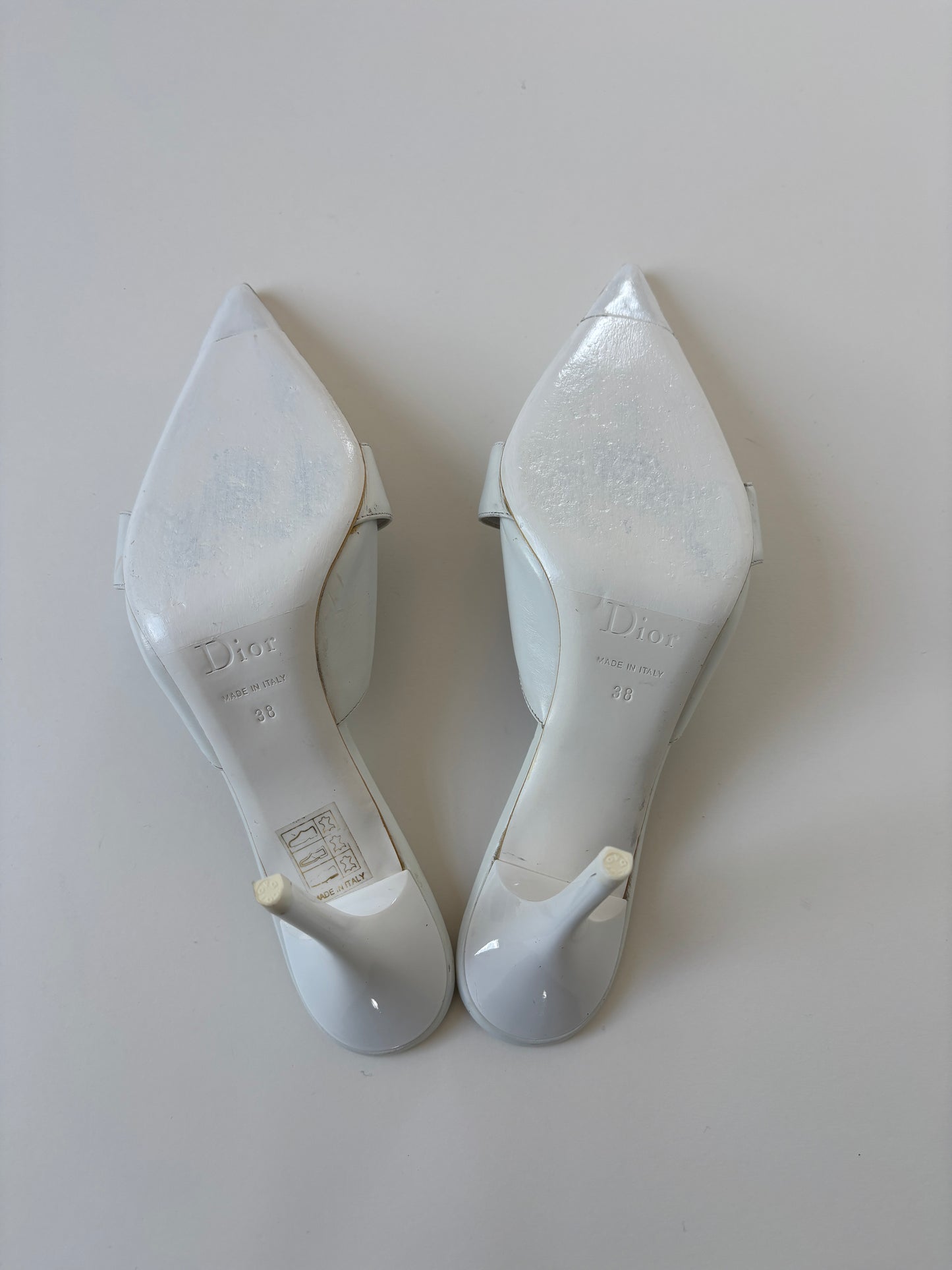 Christian Dior 2000s by John Galliano white floral logo mules (EU 38 / US 7.5 )