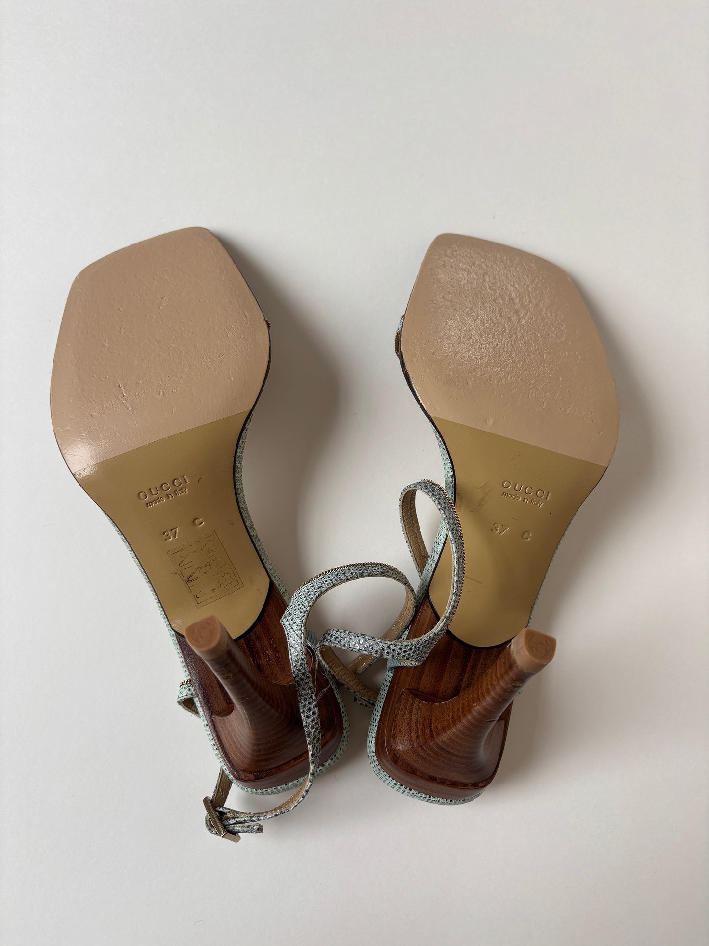 Gucci by Tom Ford 1990s mint python sandal heels (EU 37 / US 6.5)