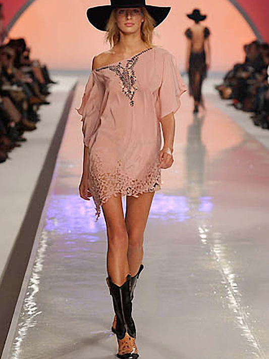 Blumarine S/S 2002 iconic black hand painted western boots (EU 38/ US 7.5)