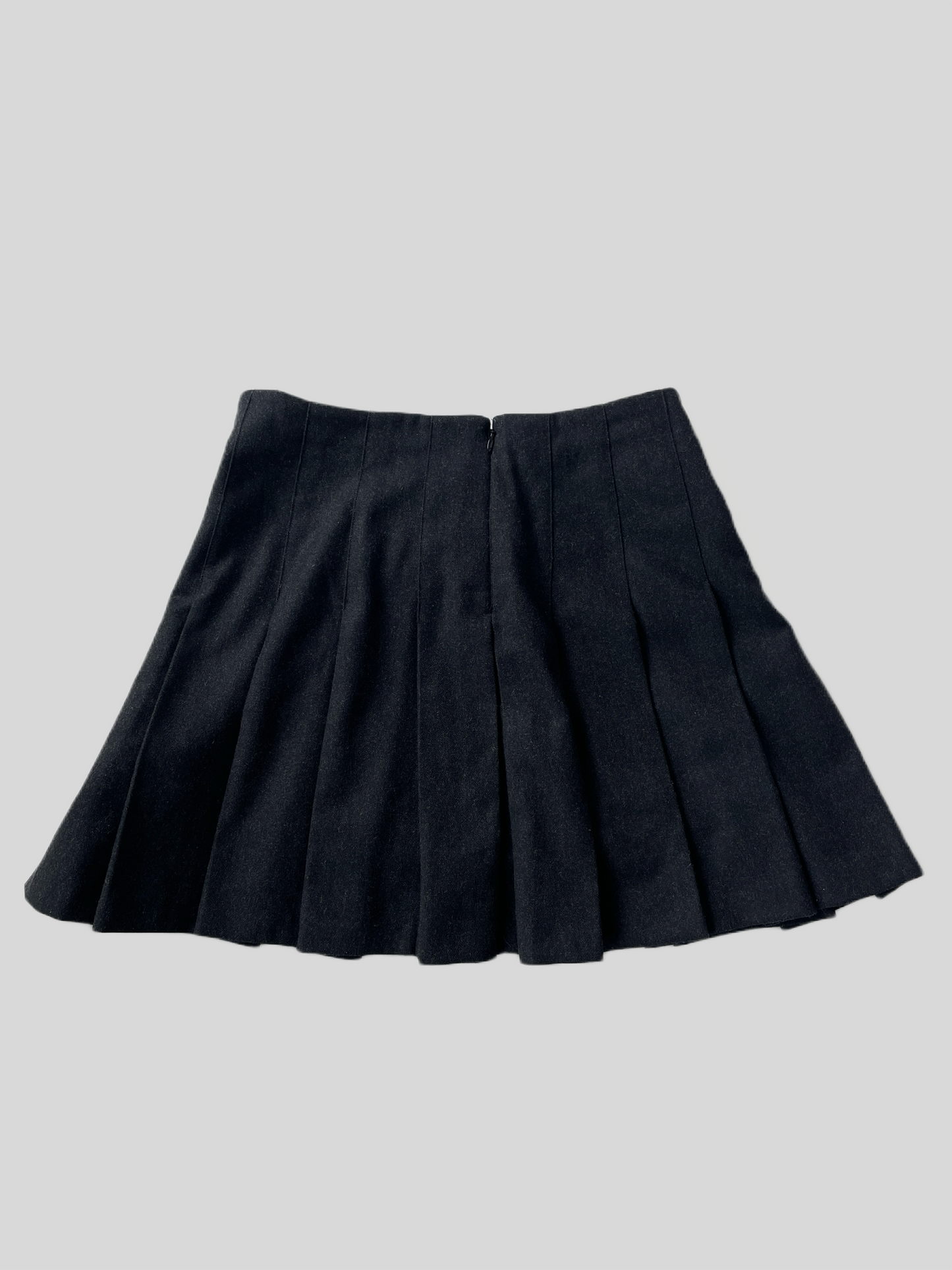 Dolce & Gabbana S/S 2003 runway asymmetrical dark grey wool mini skirt | Size XS-S