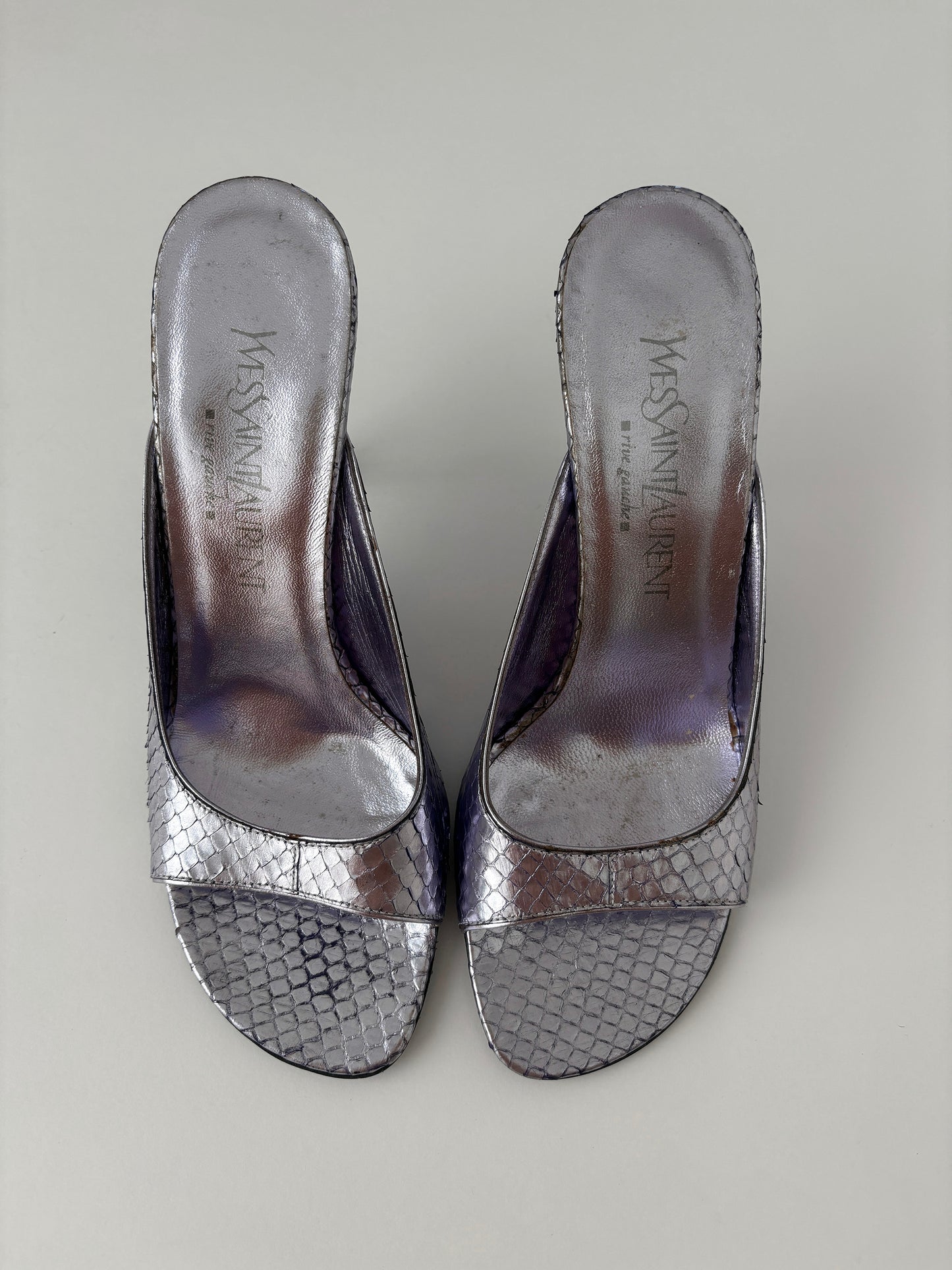 YSL by Tom Ford 2000s metallic lilac python heels (EU 38 / US 7.5)