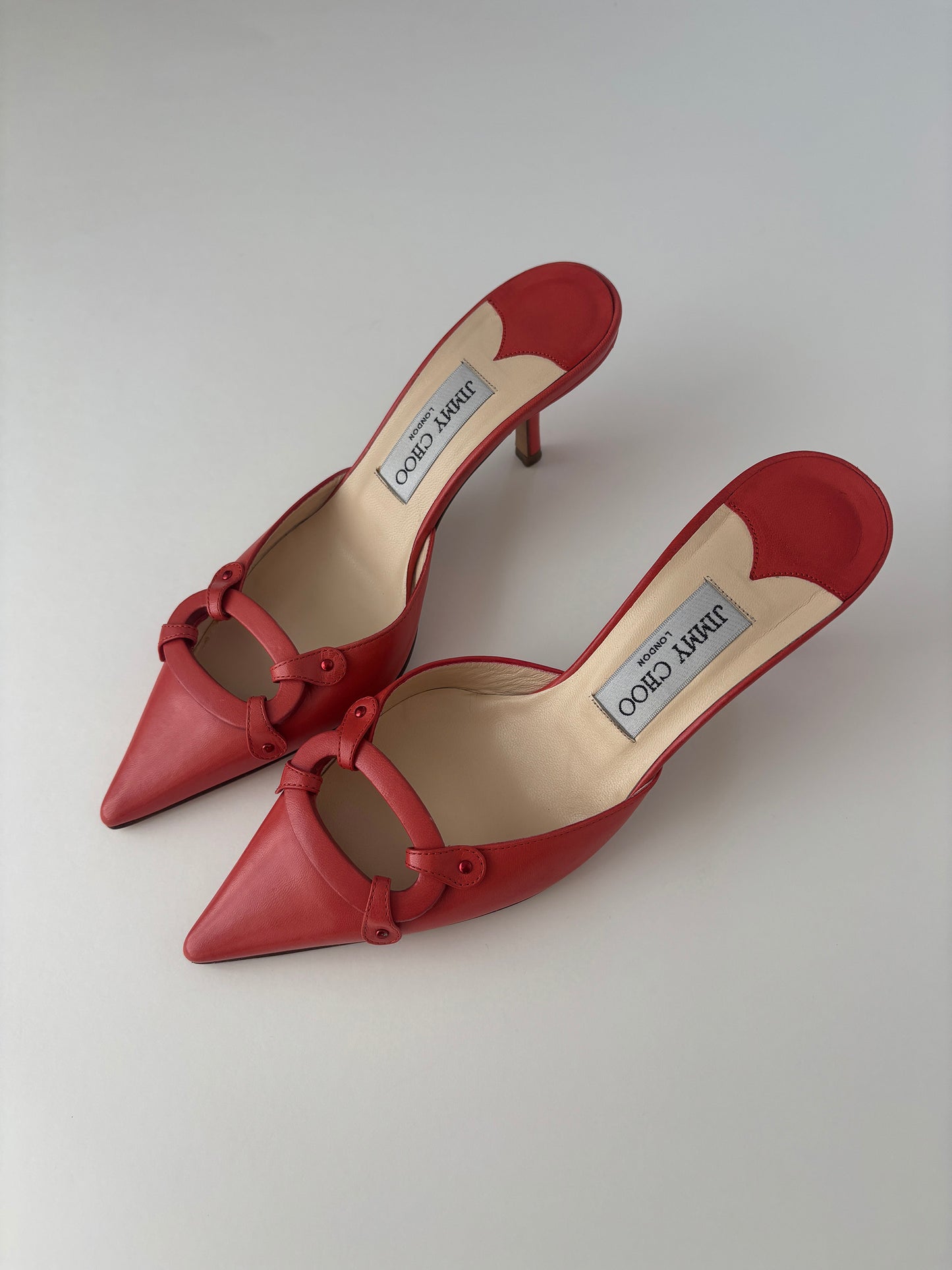 Jimmy Choo 2000s coral kitten heel mules (EU 36,5 / US 6)