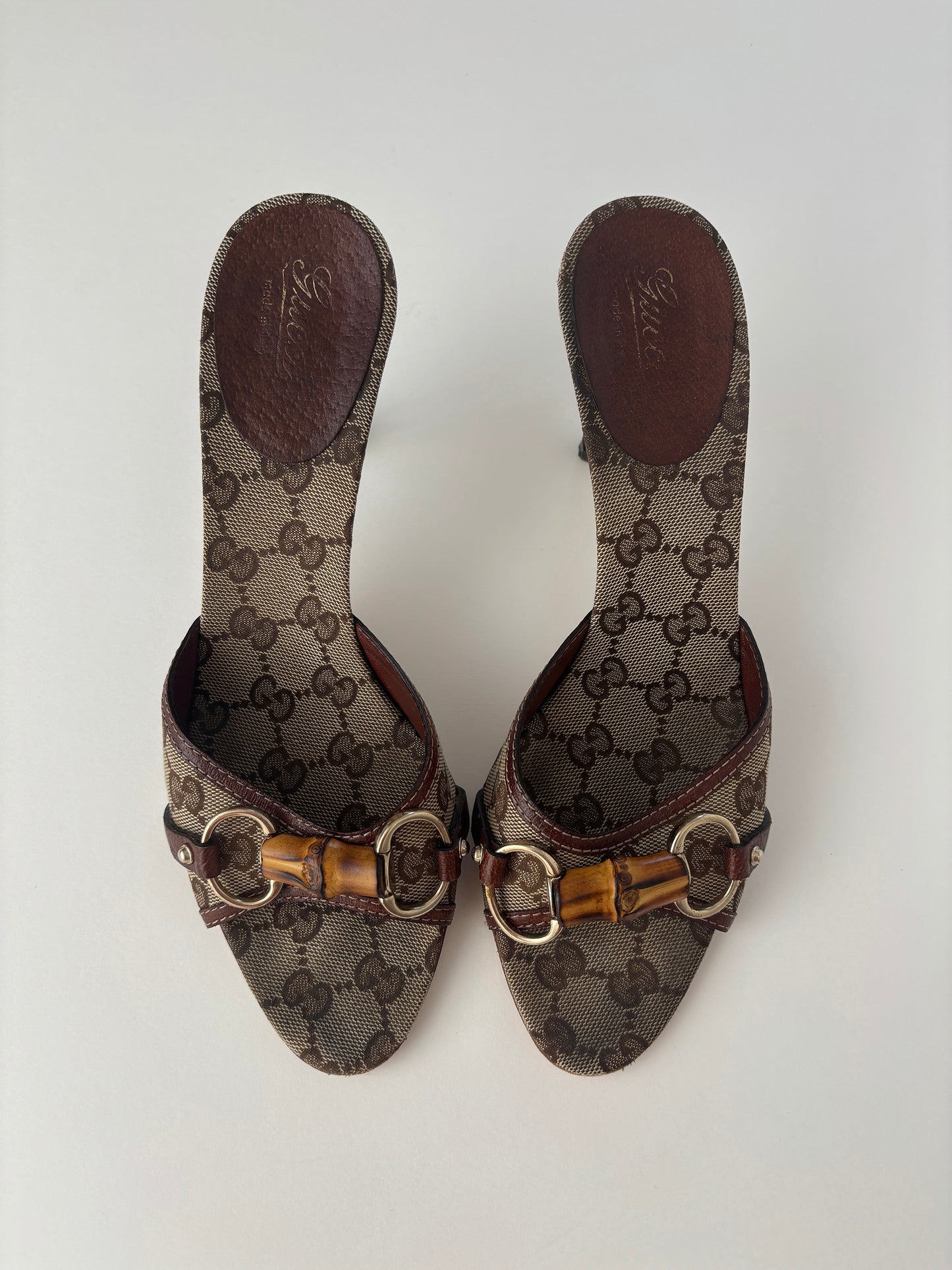 Gucci by Tom Ford 2000s iconic brown monogram bamboo horsebit heels (EU 38,5 / US 8) (Kopie)