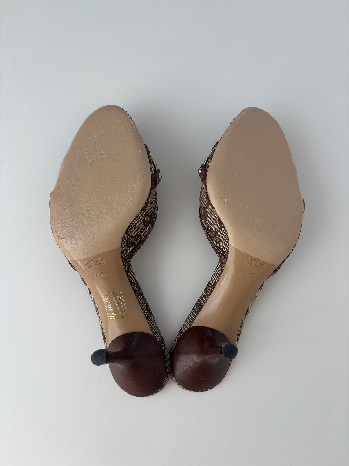 Gucci by Tom Ford 2000s iconic brown monogram bamboo horsebit heels (EU 38,5 / US 8) (Kopie)