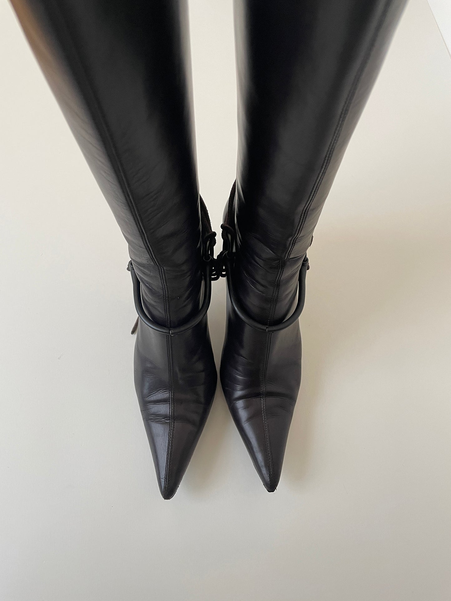 Vintage Gucci by Tom Ford iconic 1990s dark brown horsebit boots