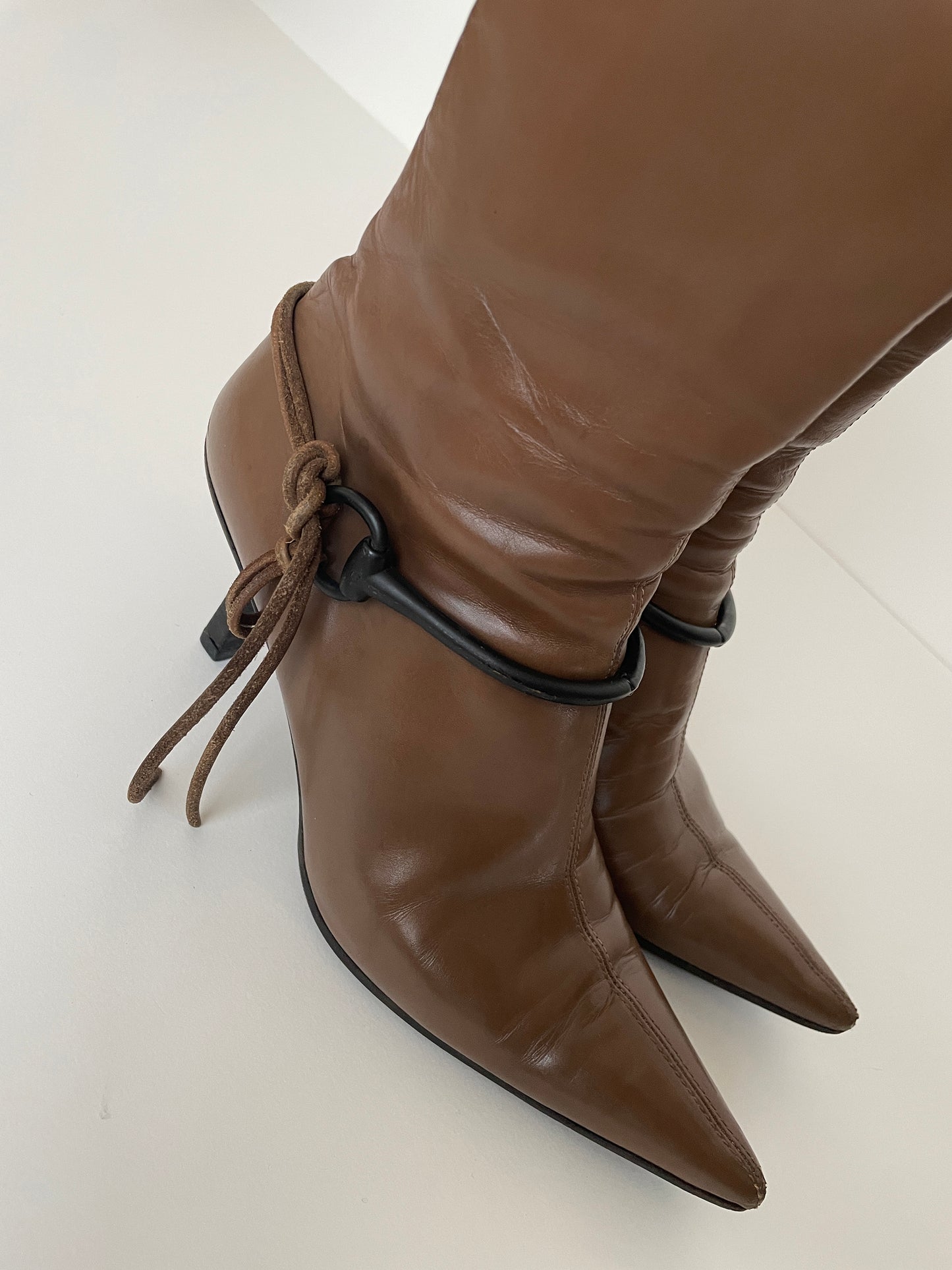 Gucci by Tom Ford 1990s tan horsebit boots (EU 38/ US 7.5)