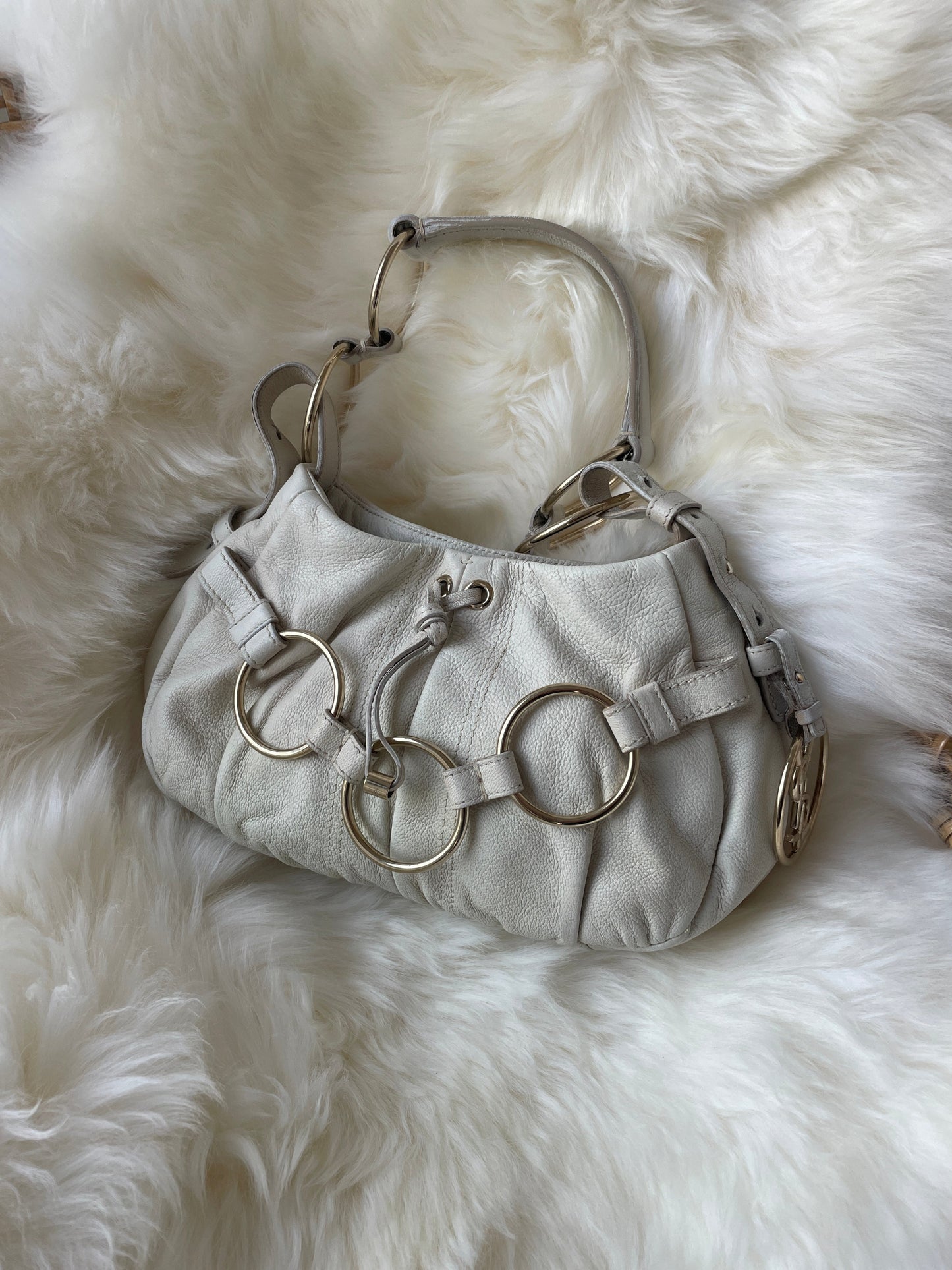 YSL by Tom Ford Saharienne white vintage baguette bag