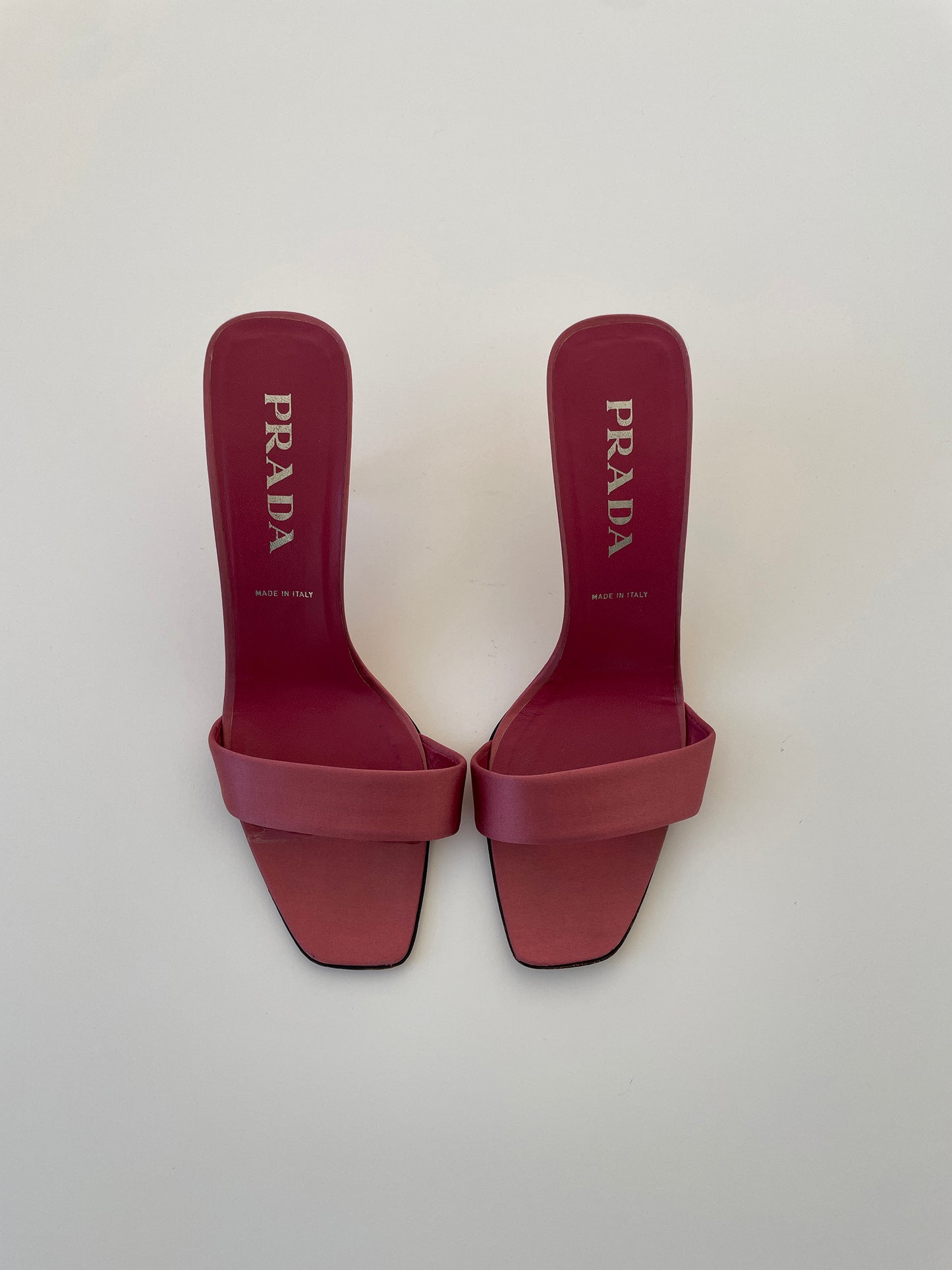 Vintage Prada 1990s &nbsp;minimalistic silk sandal heels