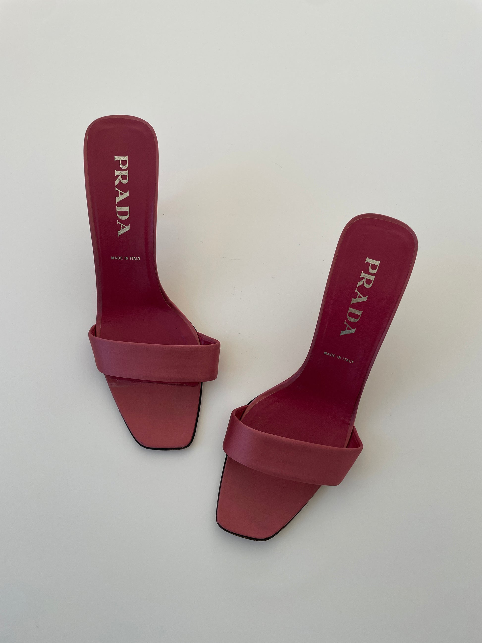 Vintage Prada 1990s &nbsp;minimalistic silk sandal heels