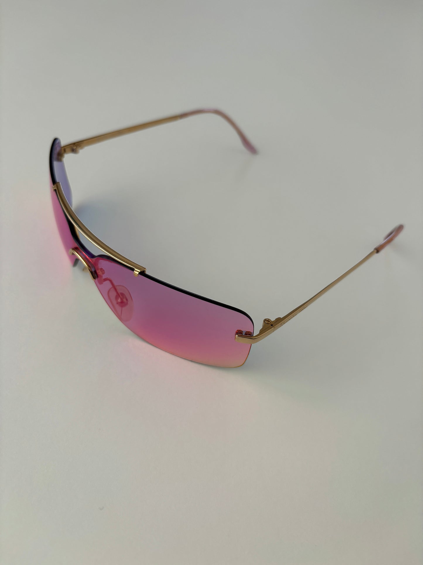 Dior by Galliano 2000s iridiscent pink shield sunglasses Mini Motard