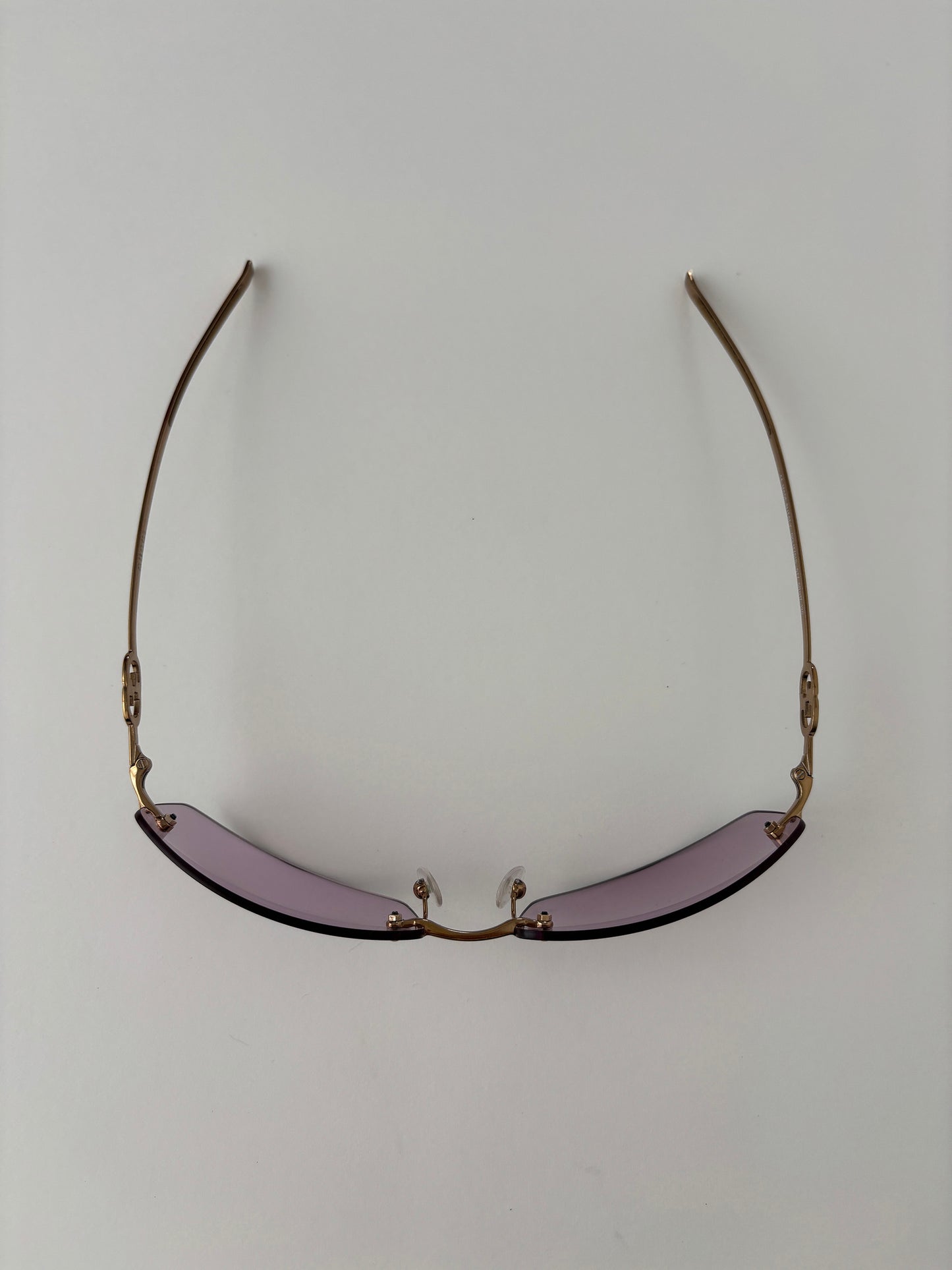 Gucci by Tom Ford 1990s pink frameless shield sunglasses