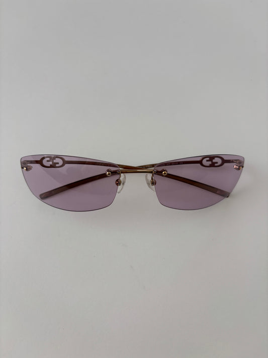 Gucci by Tom Ford 1990s pink frameless shield sunglasses