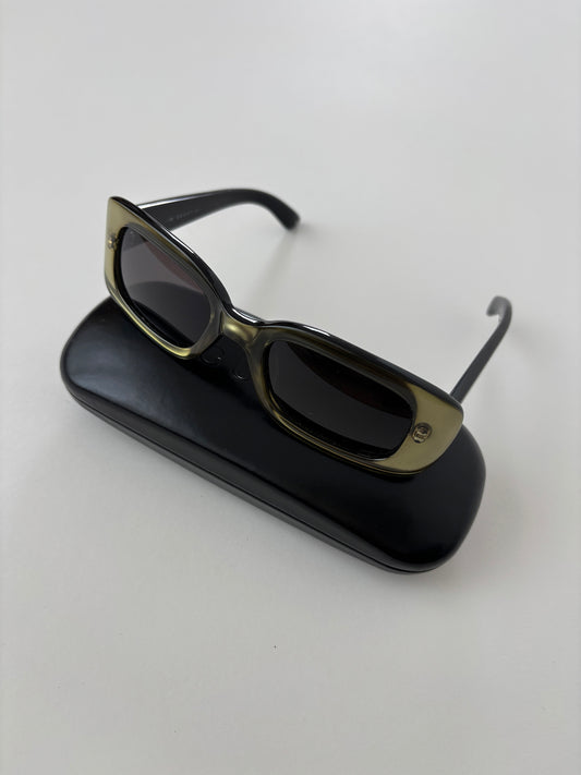 Gucci by Tom Ford 1990s shiny olive slim sunglasses