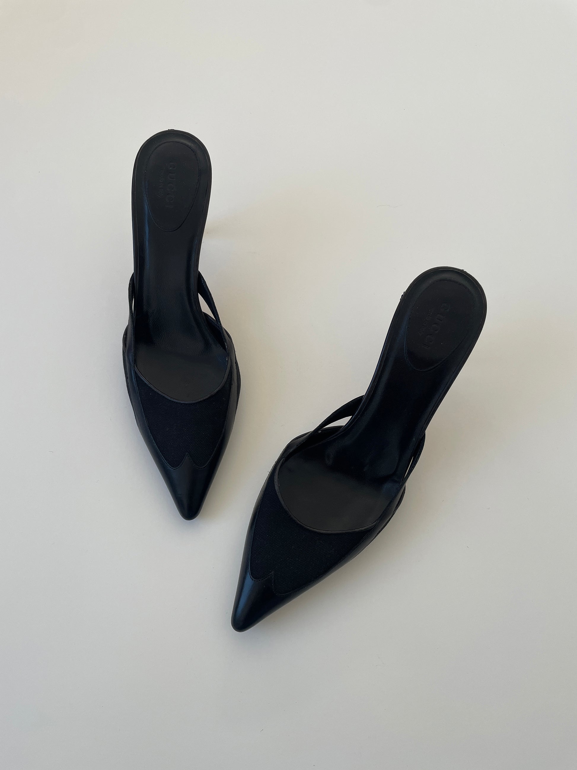 Vintage Gucci 2000s black western mules