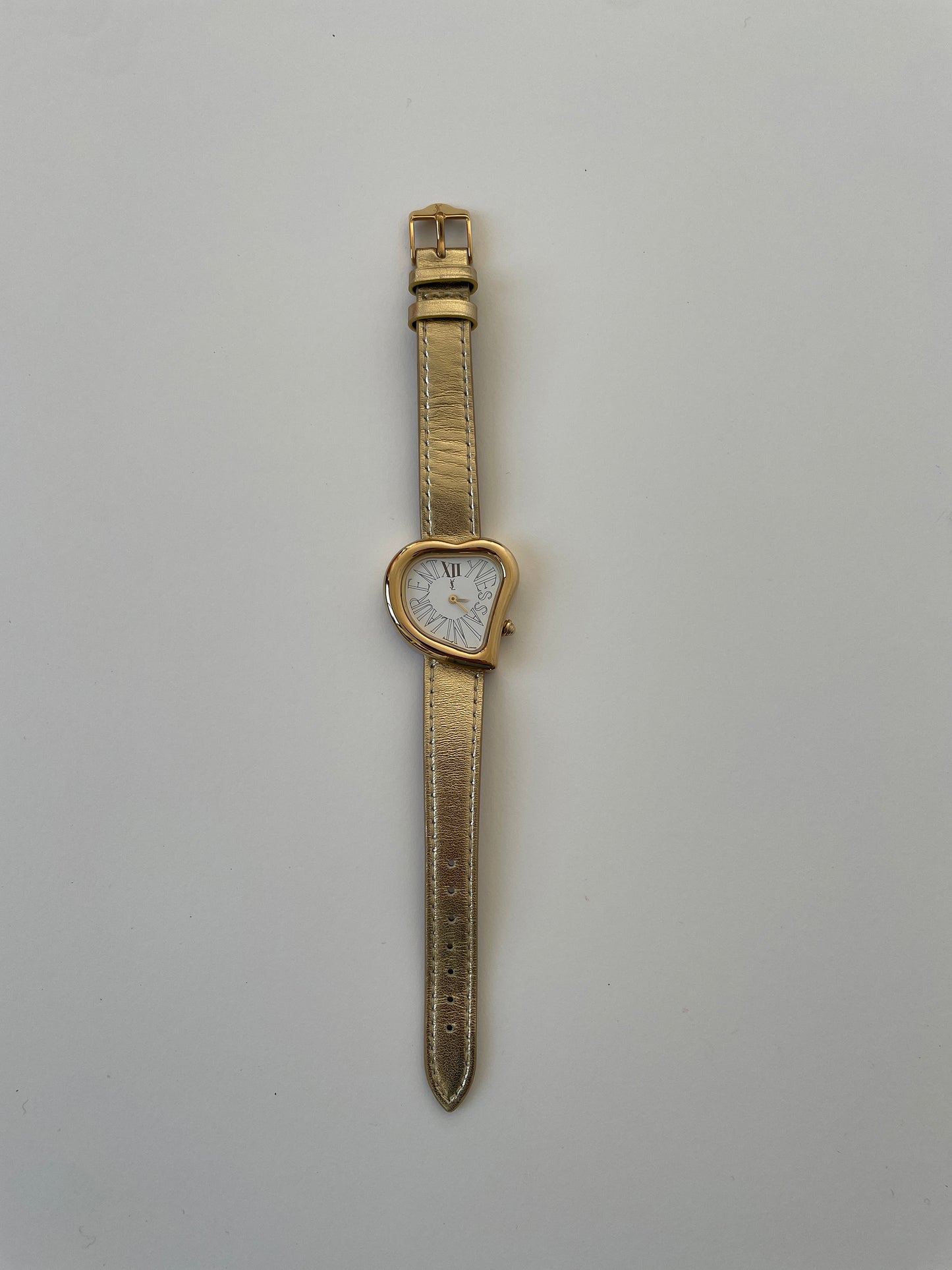 YSL 1990s iconic golden heart watch