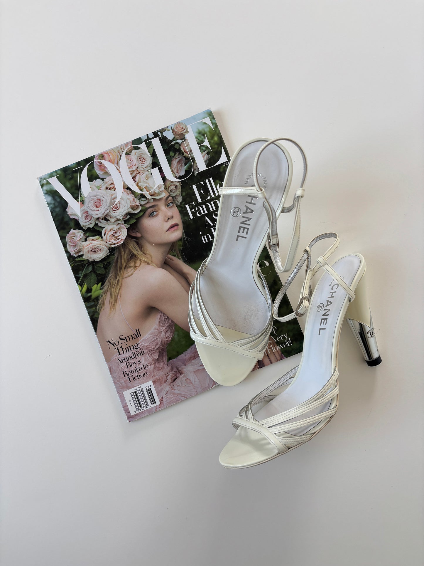 Chanel 2000s by Karl Lagerfeld ivory patent leather heels (EU 40 / US 9.5)