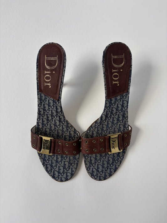 Christian Dior 2000s by John Galliano brown trotter street kitten heels (EU 40,5 / US 10)