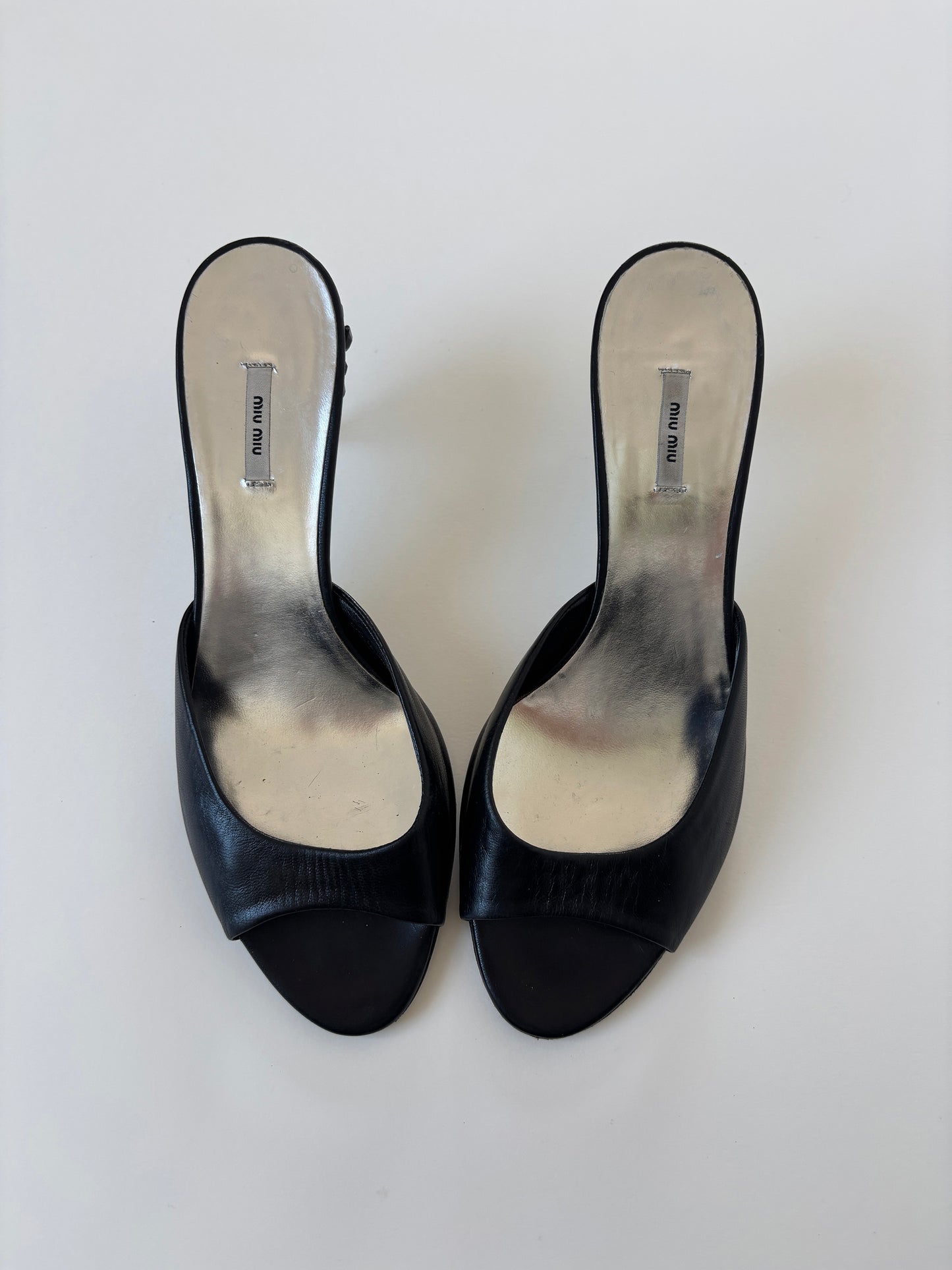 Miu Miu 2000s black jewelry kitten heels  (EU 37,5 / US 7)
