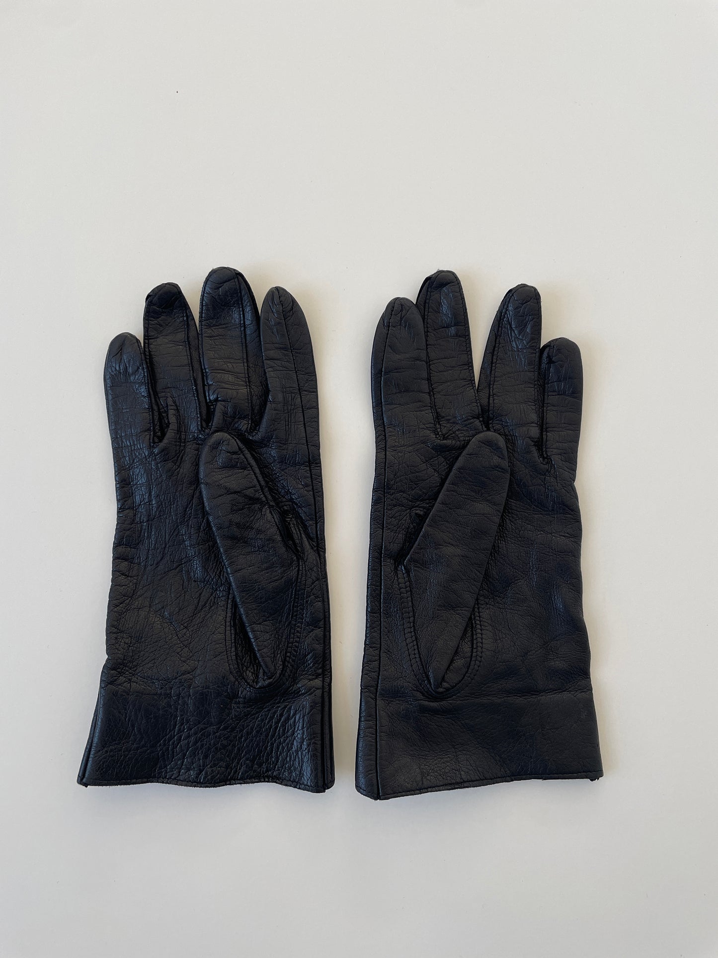 YSL 1980s black leather gloves Size S-M