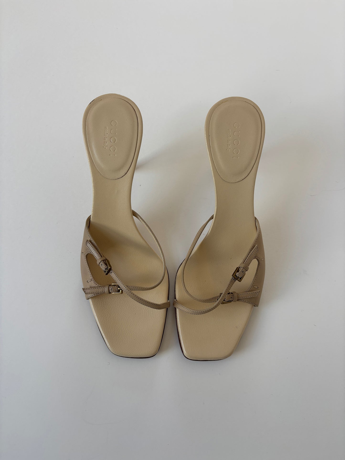 Gucci by Tom Ford 2000s beige minimalistic strappy heels (EU 36 / US 5.5)