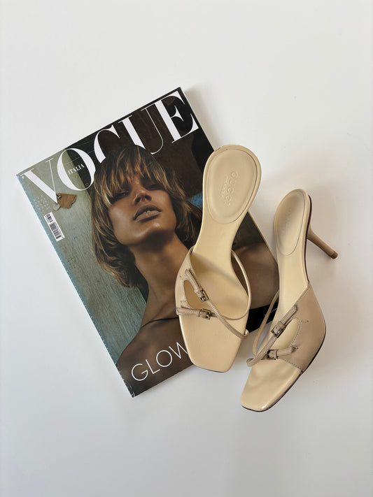 Gucci by Tom Ford 2000s beige minimalistic strappy heels (EU 36 / US 5.5)