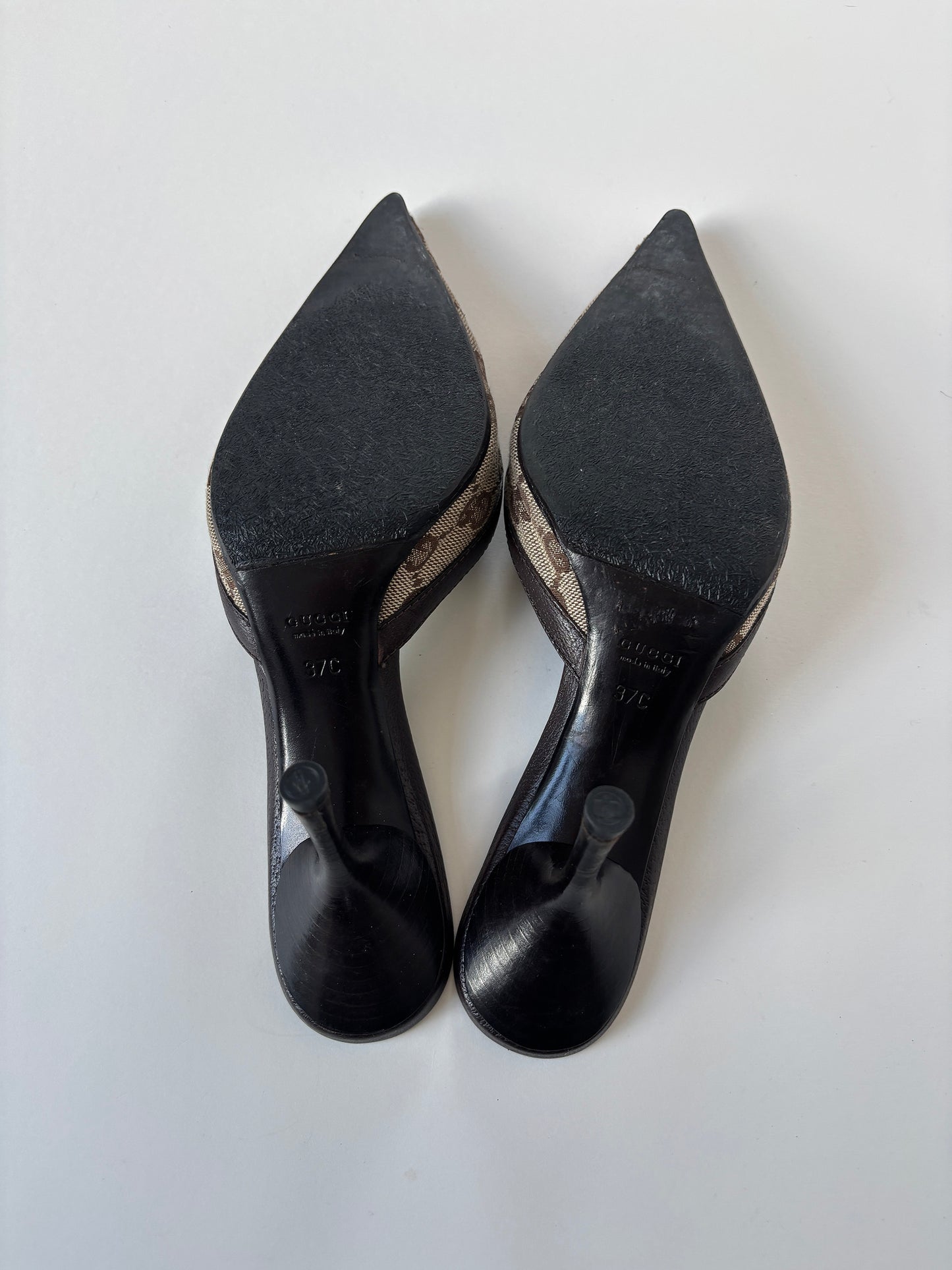 Gucci by Tom Ford 2000s brown D-Ring monogram mules (EU 37/ US 6.5)