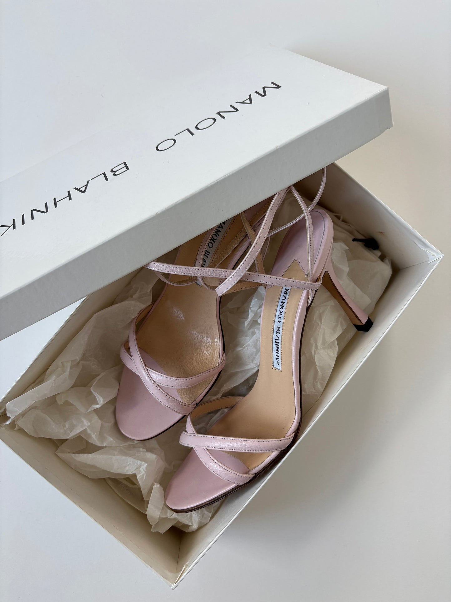 Manolo Blahnik 2000s pink strappy heels (EU 37,5 / US 7)