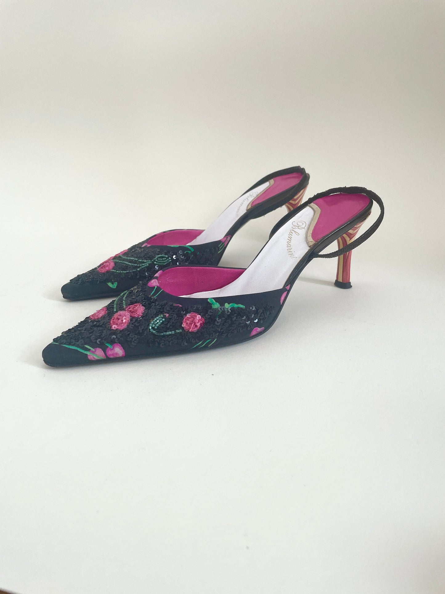 Blumarine sling back kitten heels