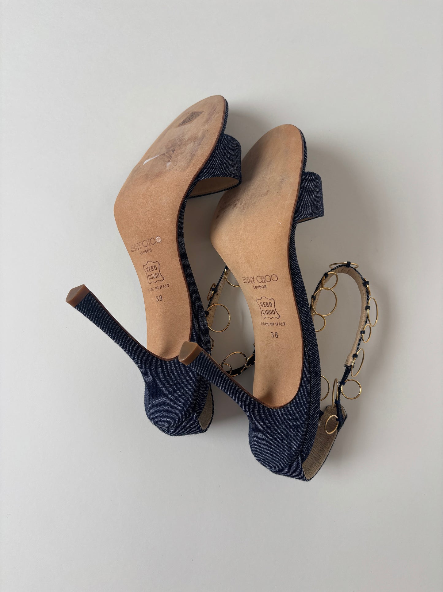 Jimmy Choo 2000s denim heels UNWORN (EU 38/ US 7.5)