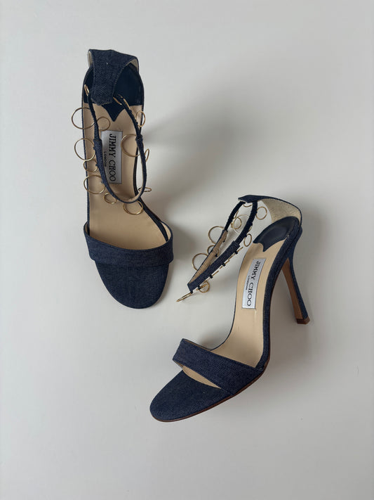 Jimmy Choo 2000s denim heels UNWORN (EU 38/ US 7.5)
