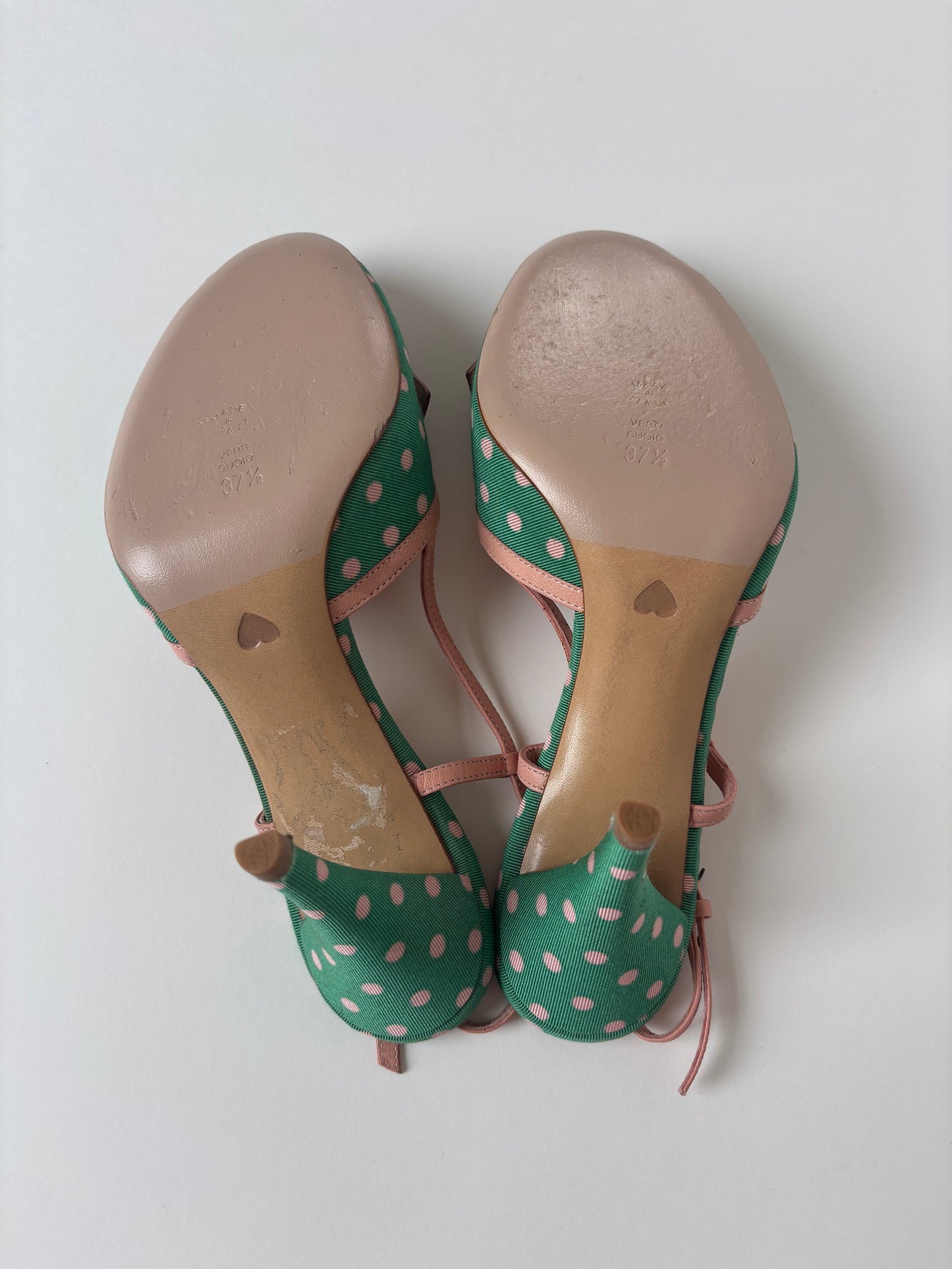 Moschino 2000s pink polka dot bow heels (EU 37,5 / US 7)