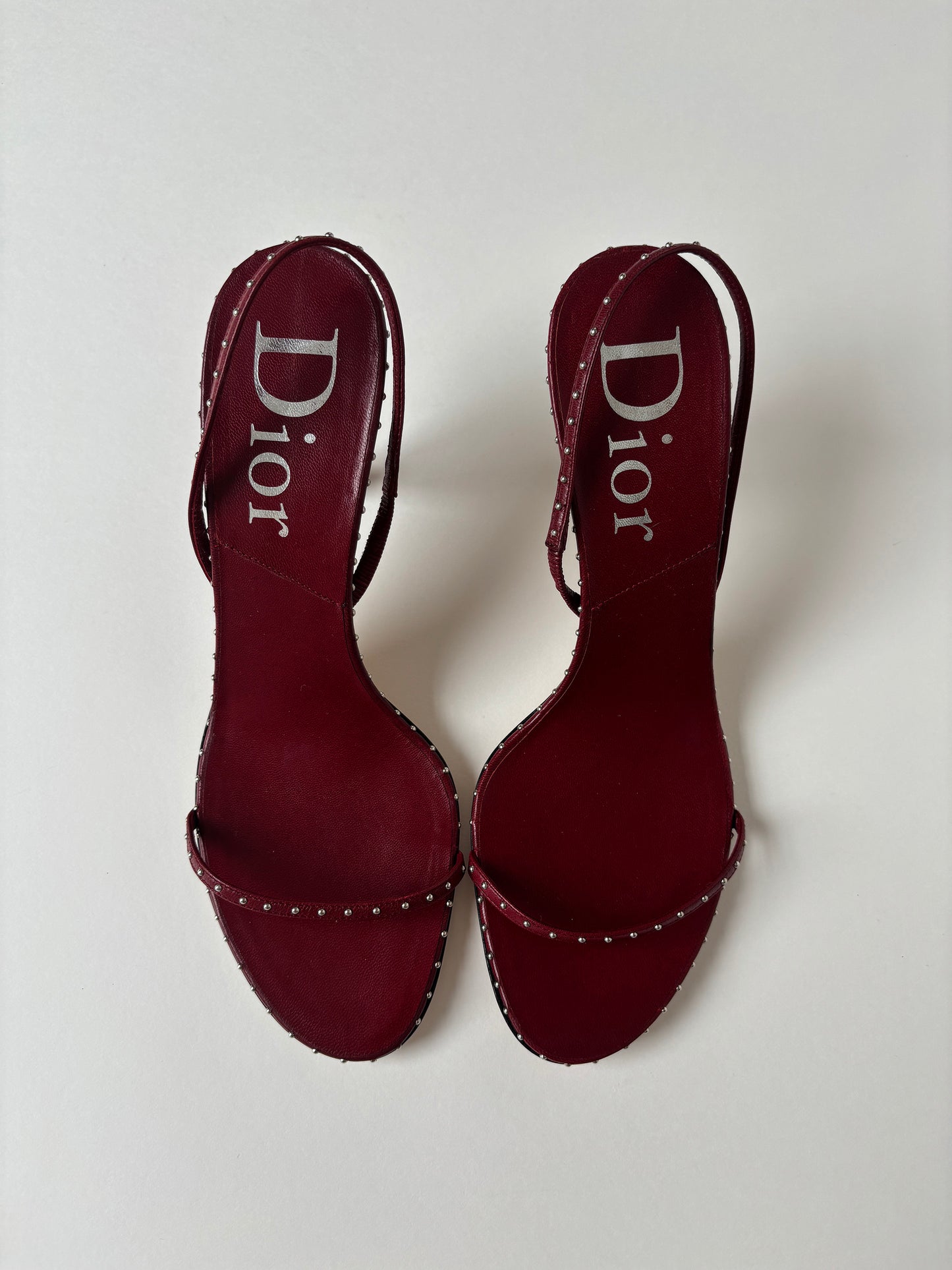 Christian Dior by John Galliano 2000s cherry red studs heels (EU 37,5 / US 7)