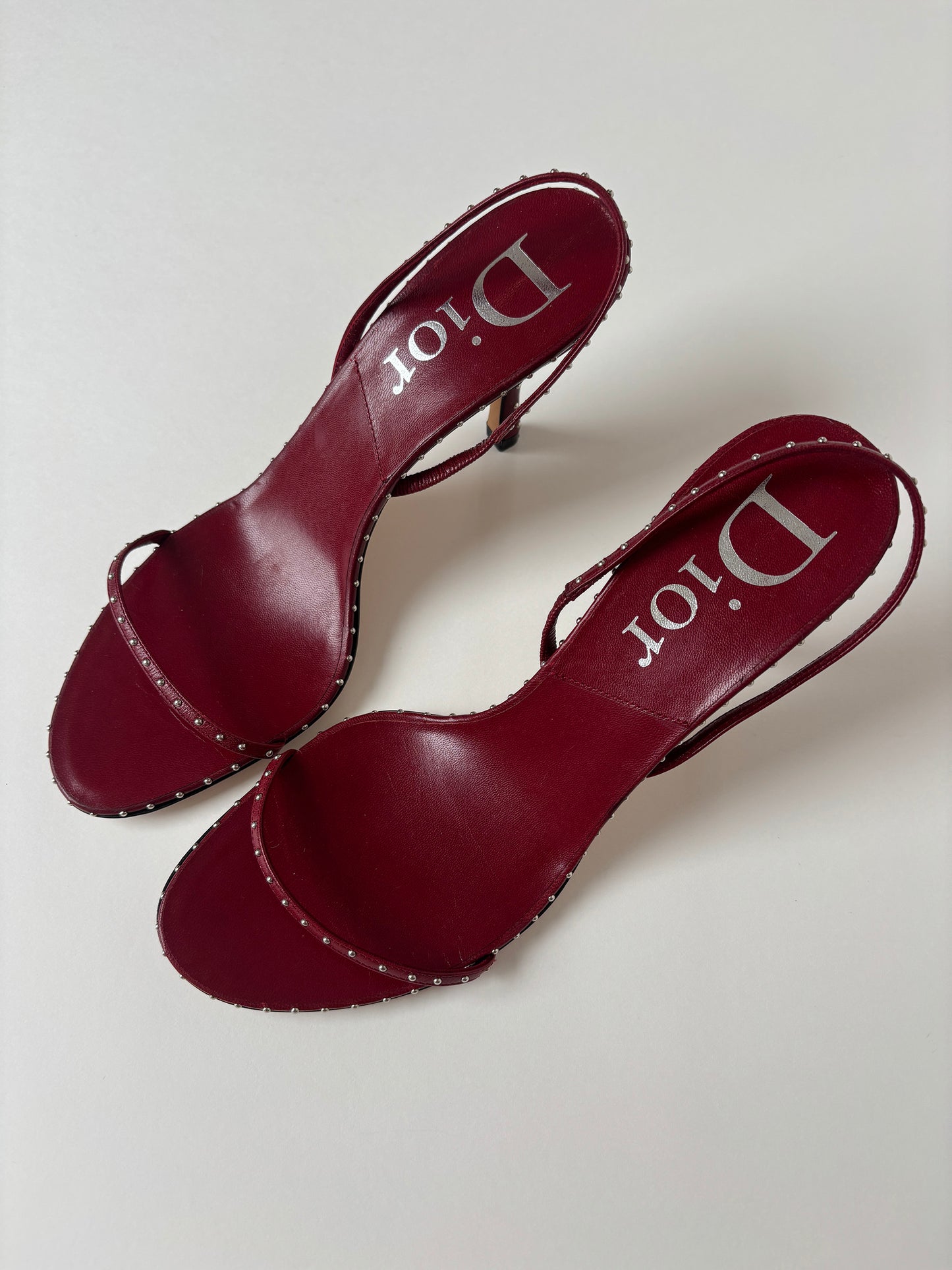 Christian Dior by John Galliano 2000s cherry red studs heels (EU 37,5 / US 7)