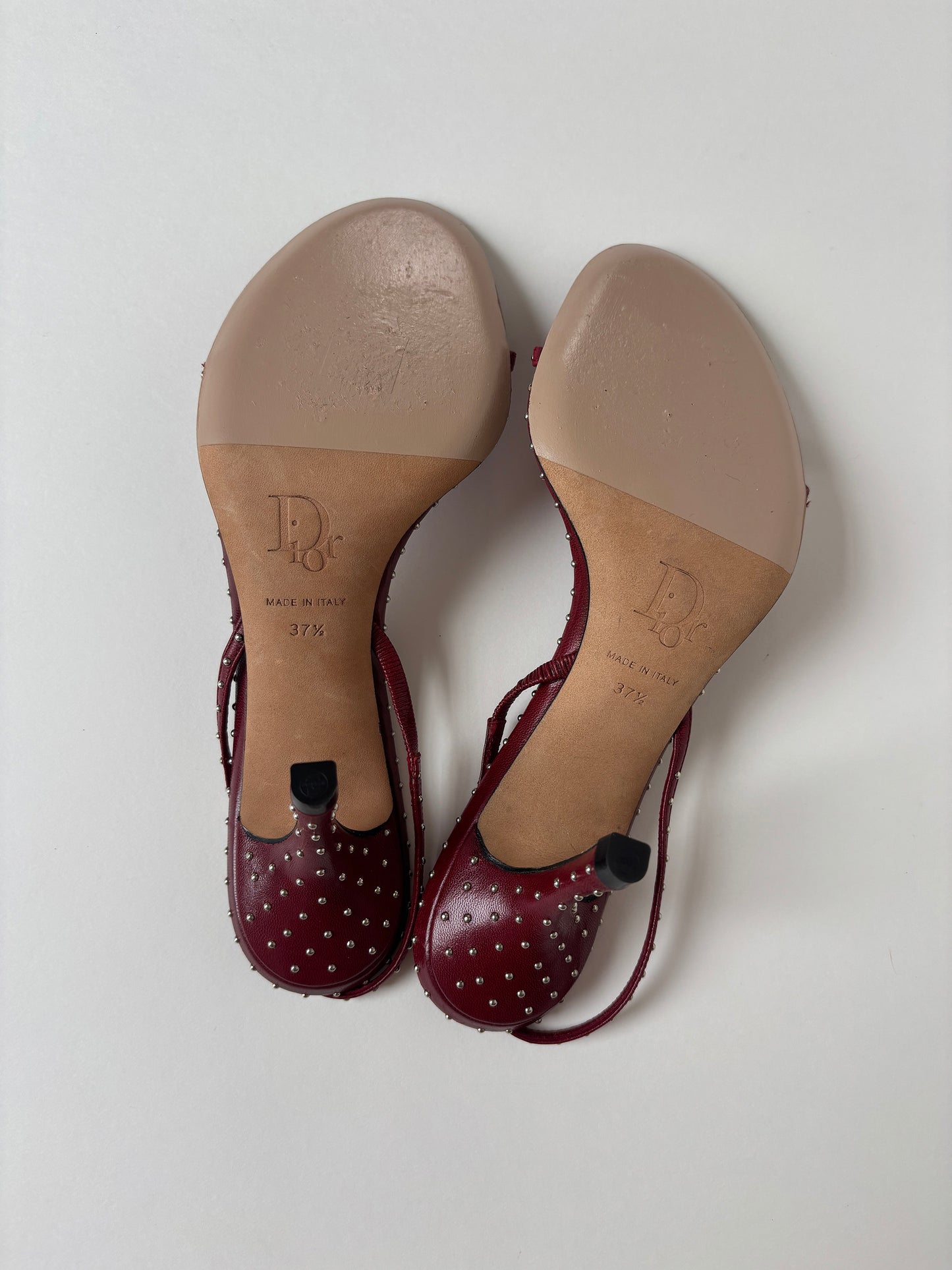Christian Dior by John Galliano 2000s cherry red studs heels (EU 37,5 / US 7)