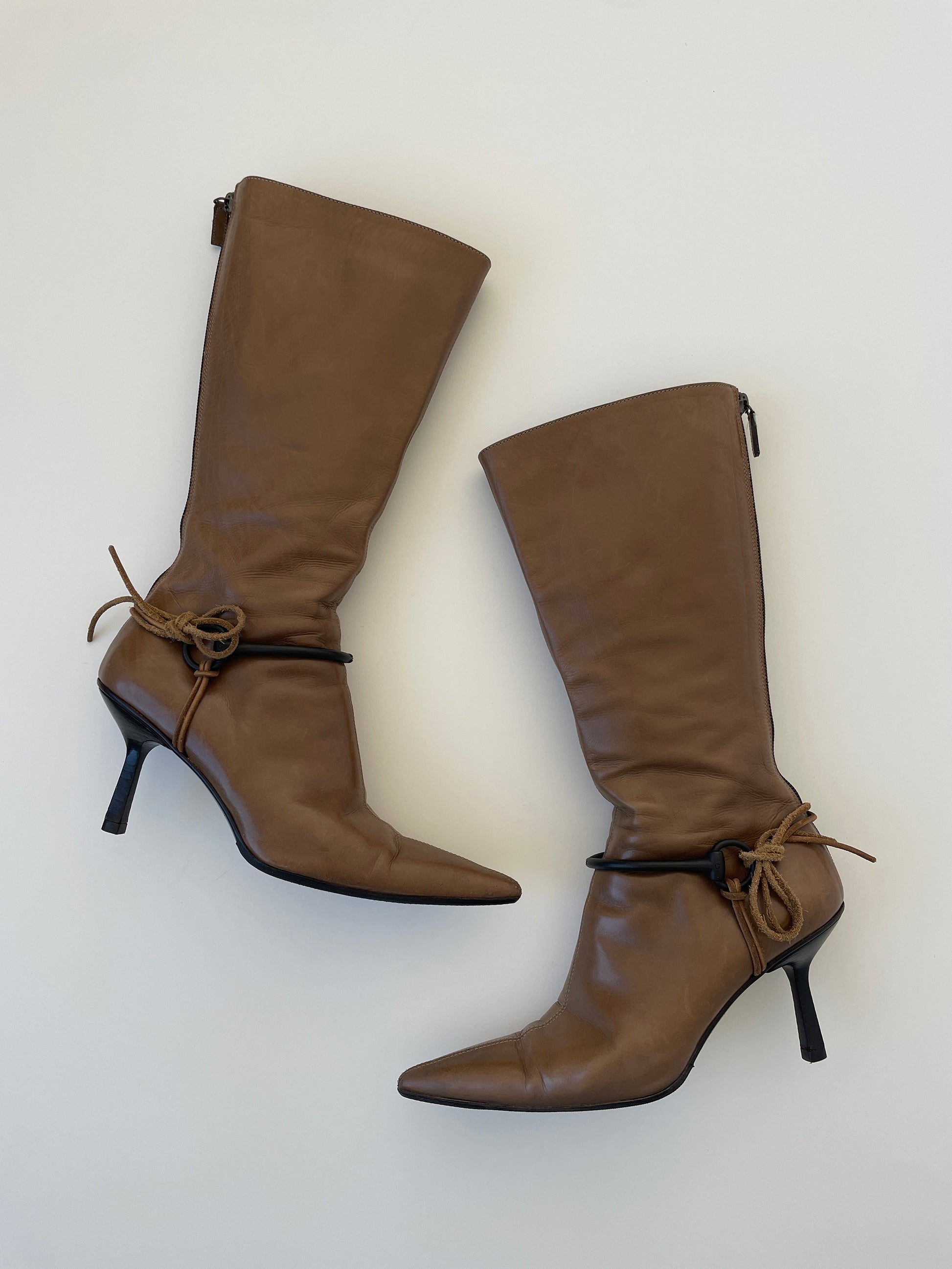Vintage Gucci by Tom Ford iconic 1990s tan horsebit boots
