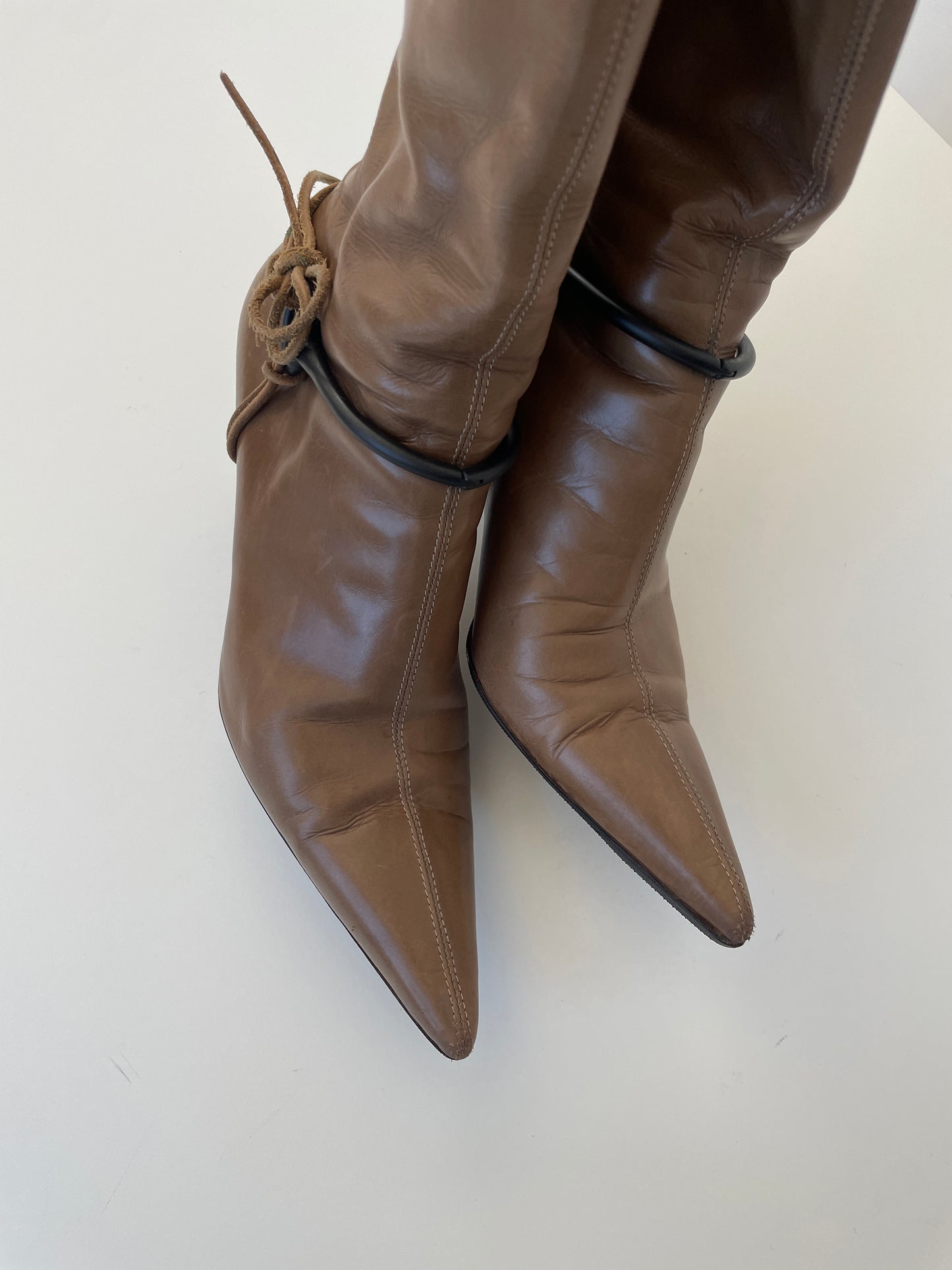 Gucci by Tom Ford 1990s tan horsebit boots (EU 38,5/ US 8)
