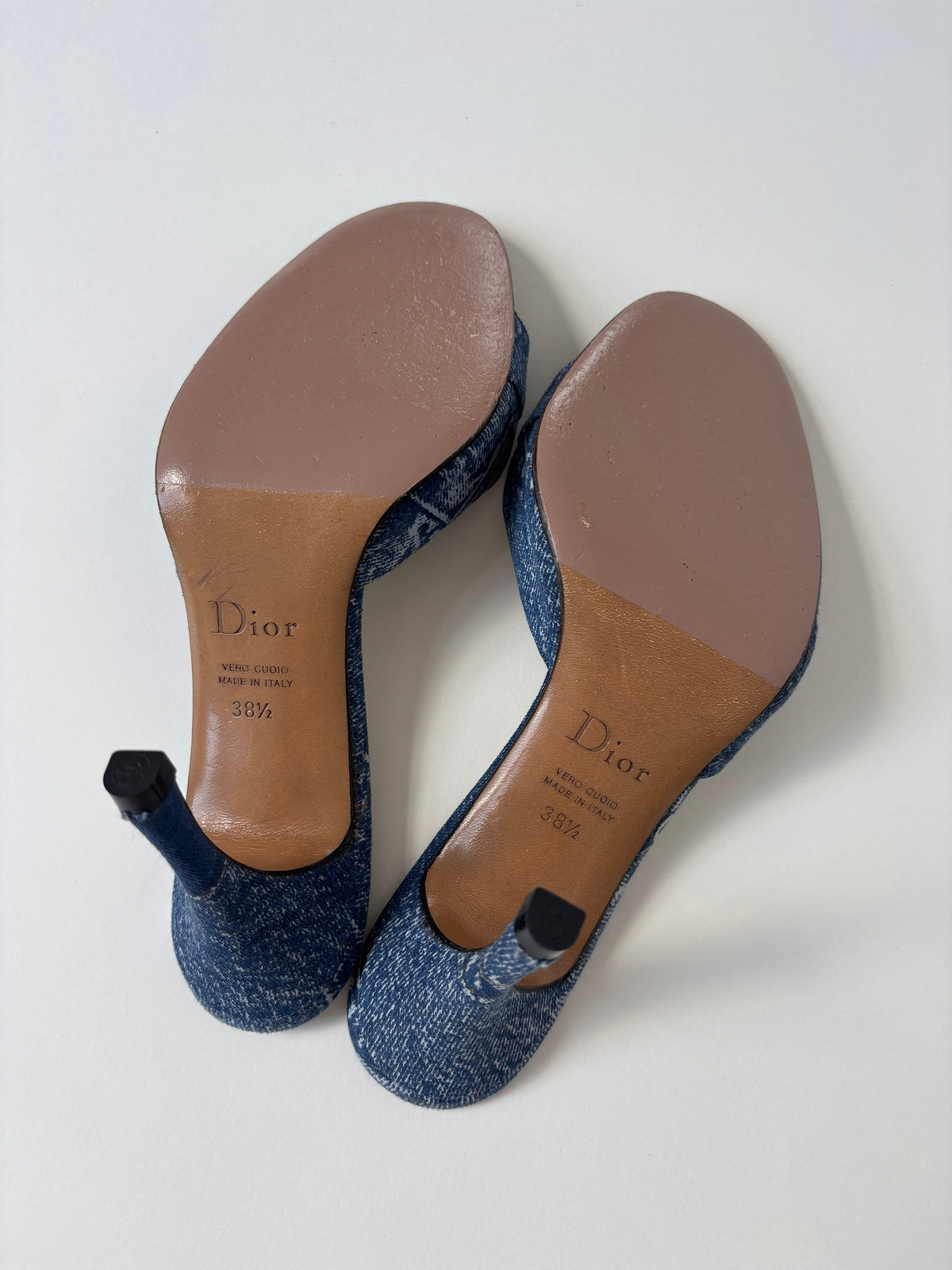 Christian Dior by John Galliano S/S 2001 iconic denim lock key heels (EU 38,5 / US 8)