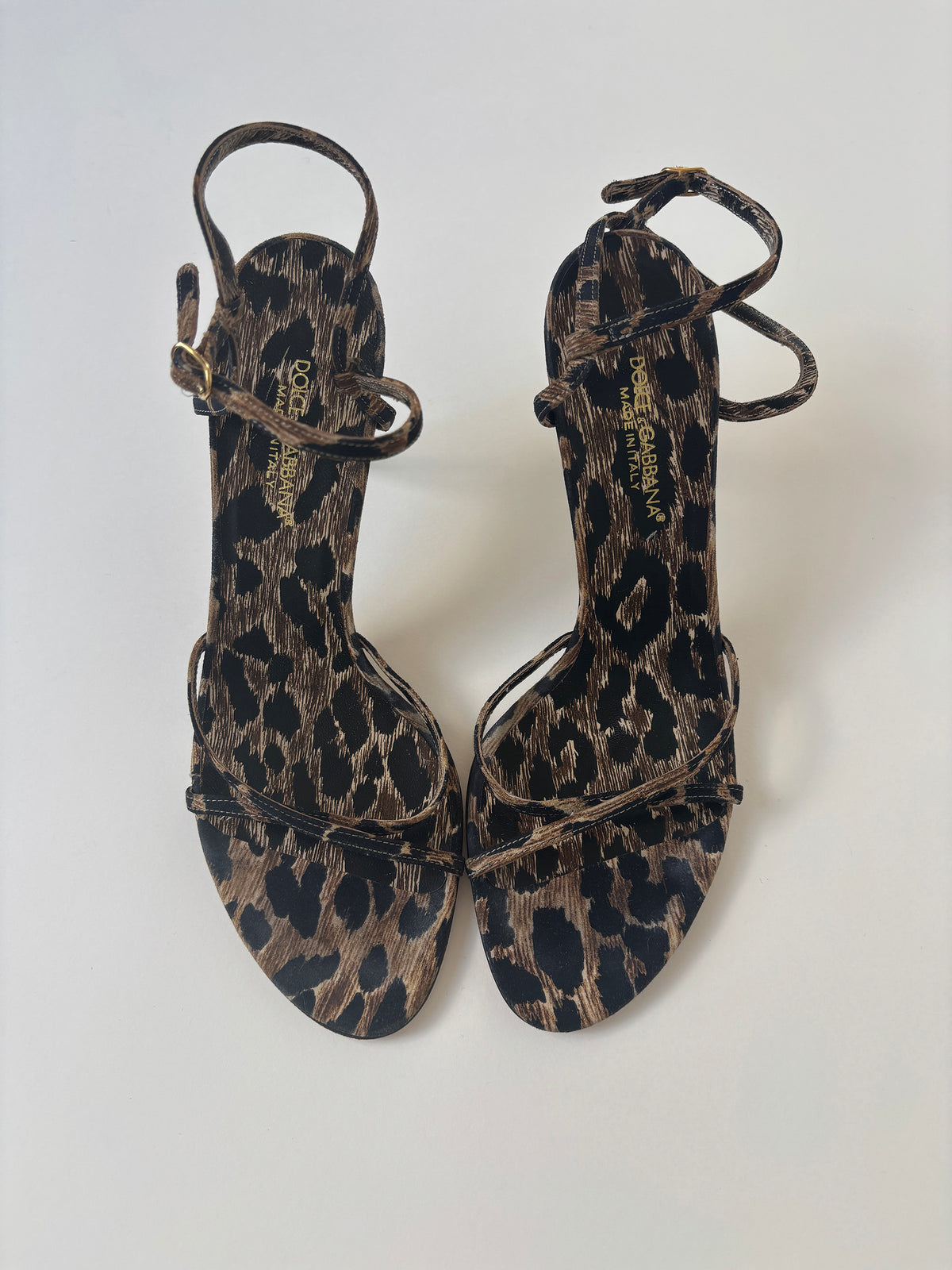 Dolce & Gabbana 2000s skinny strappy leopard heels (EU 40 / US 9.5)