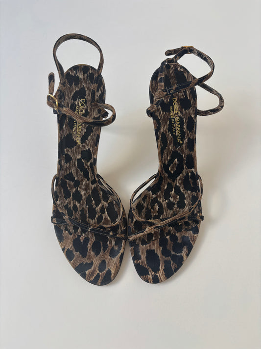 Dolce & Gabbana 2000s skinny strappy leopard heels (EU 40 / US 9.5)