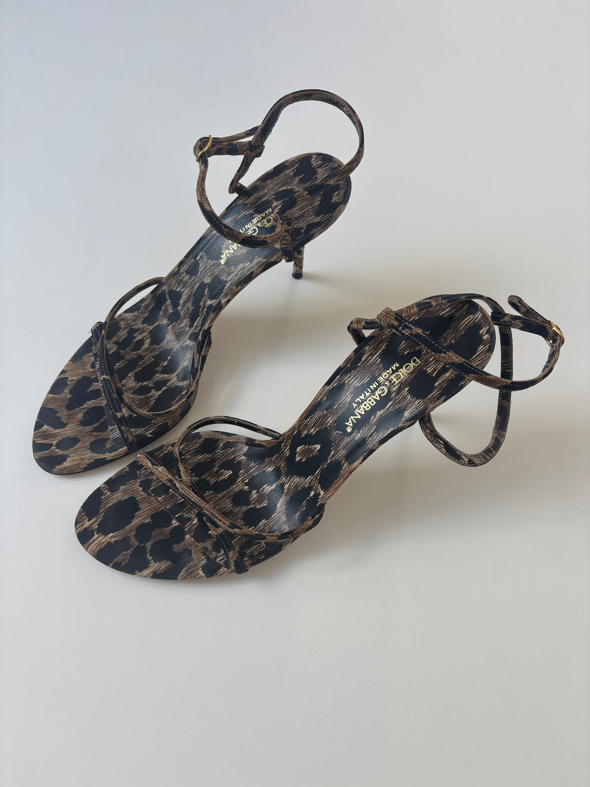 Dolce & Gabbana 2000s skinny strappy leopard heels (EU 40 / US 9.5)