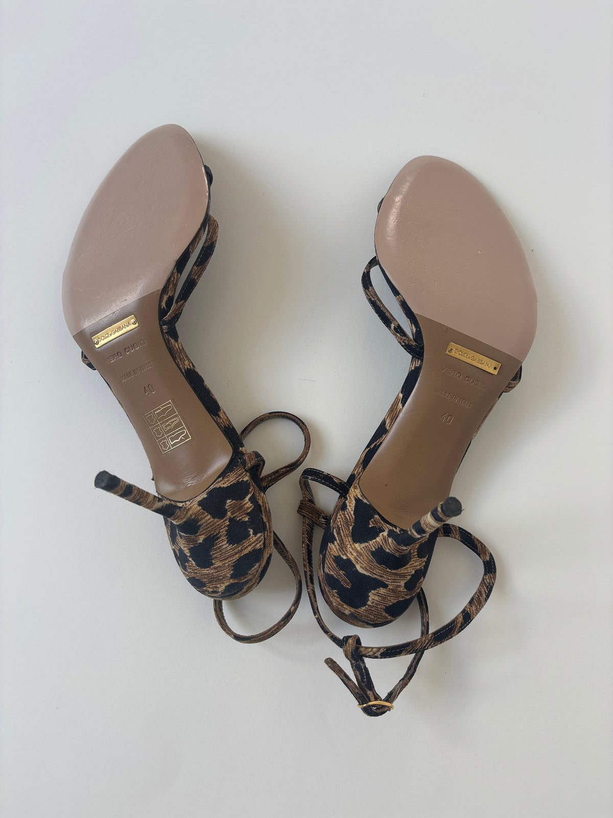Dolce & Gabbana 2000s skinny strappy leopard heels (EU 40 / US 9.5)