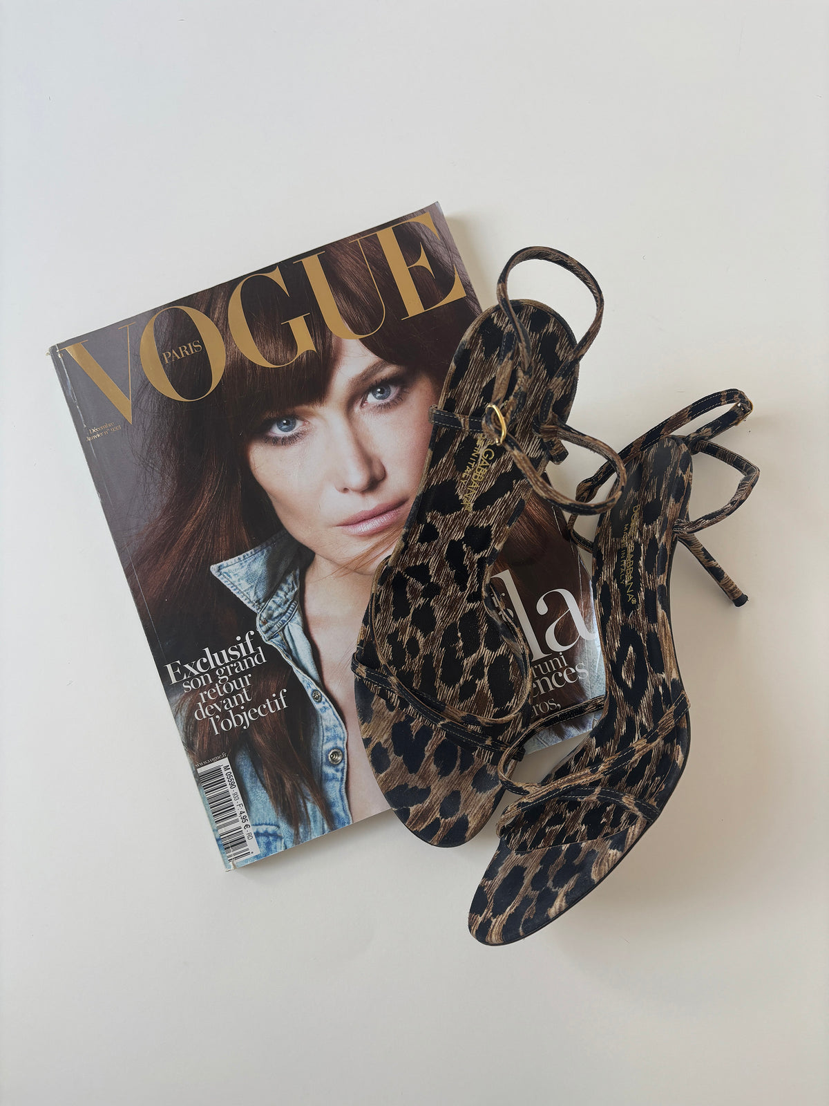 Dolce & Gabbana 2000s skinny strappy leopard heels (EU 40 / US 9.5)