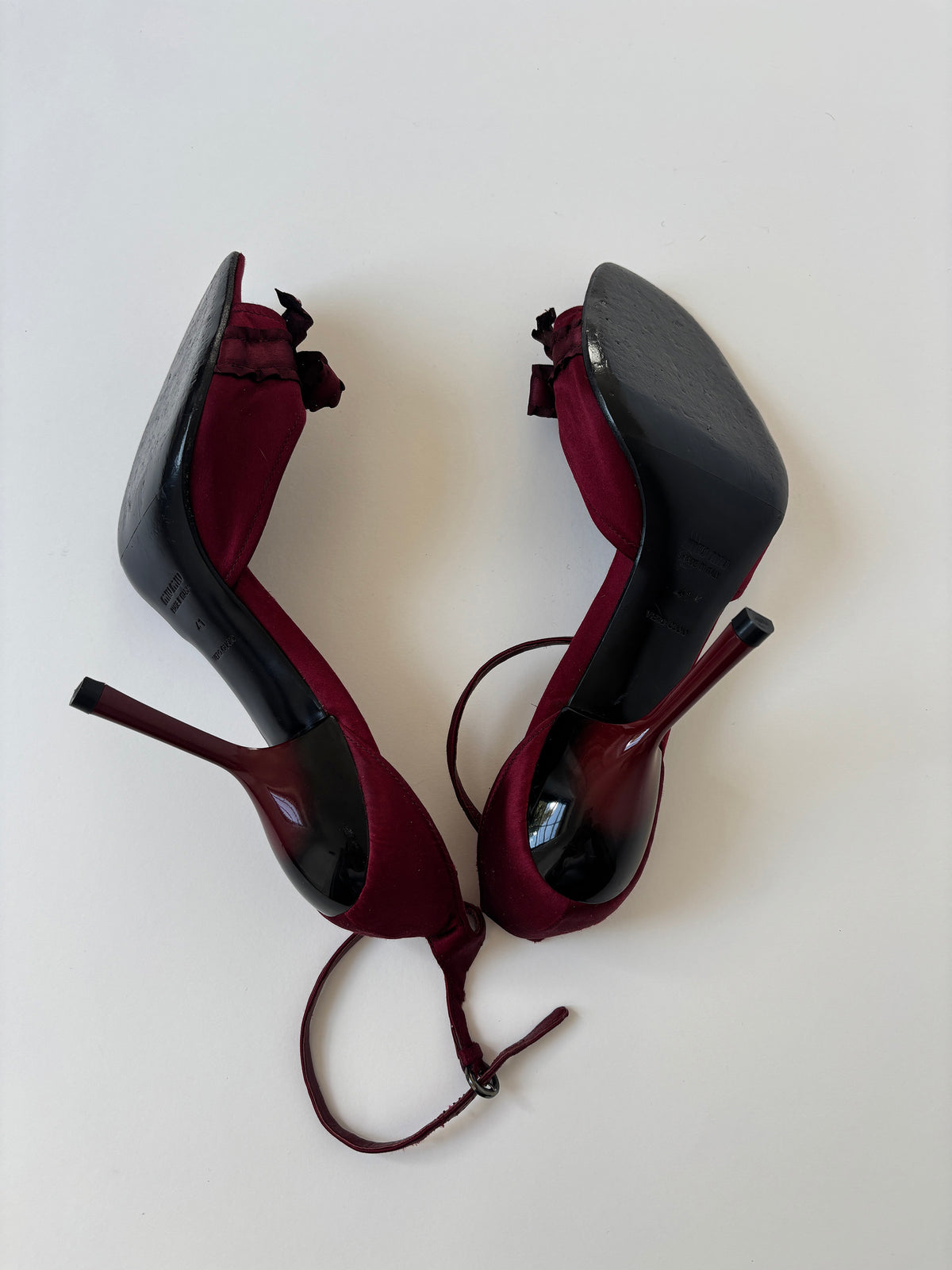 Miu Miu 2000s burgundy satin bow heels (EU 41 / US 10.5)